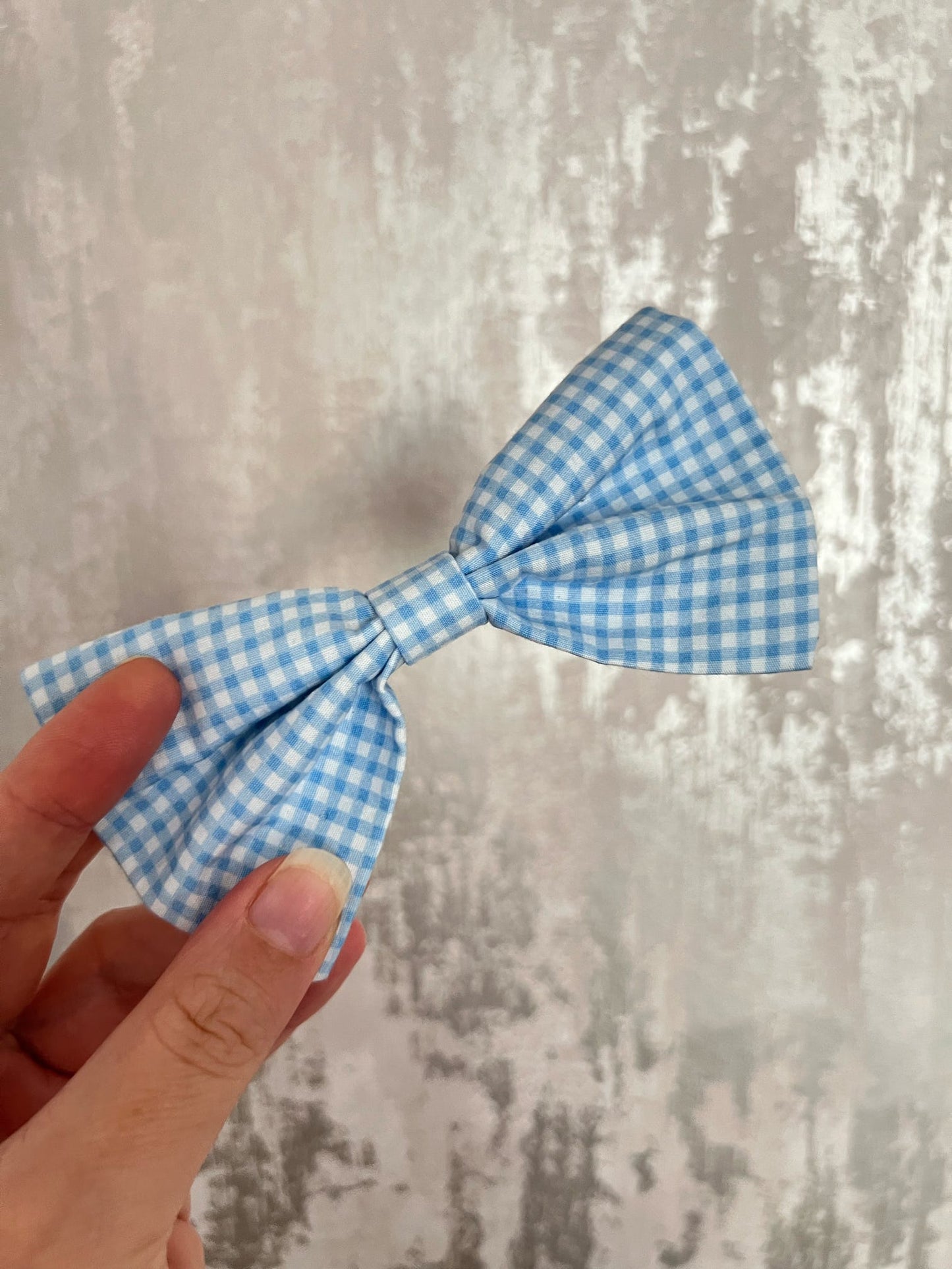 Fabric | Bow tie M - Blue Gingham