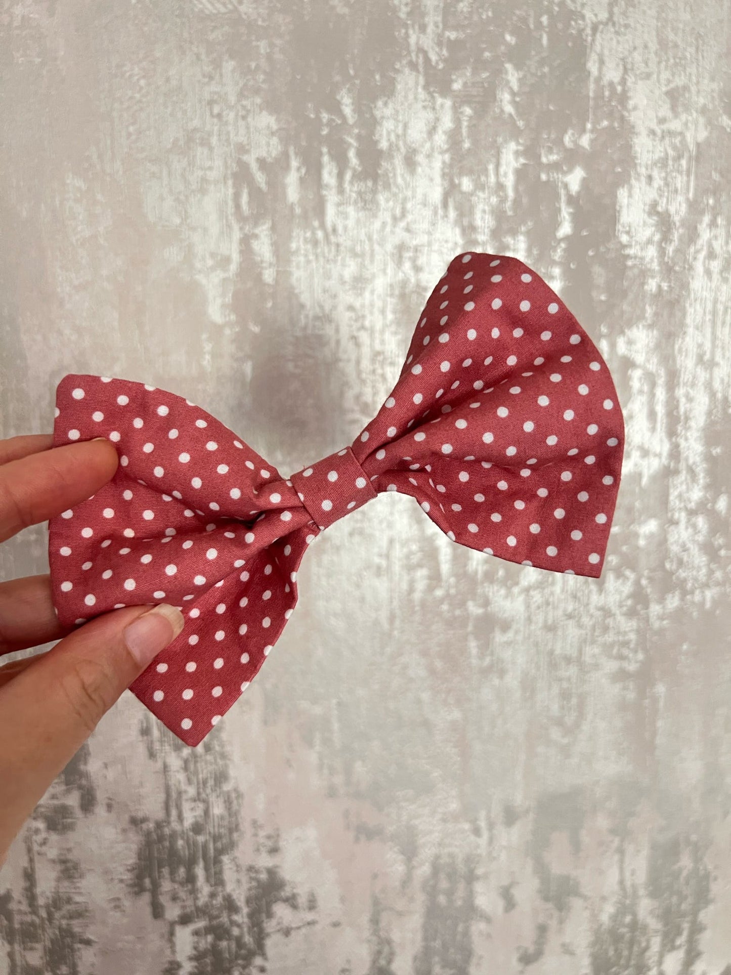 Fabric | Bow tie L - Pink Polka Dot