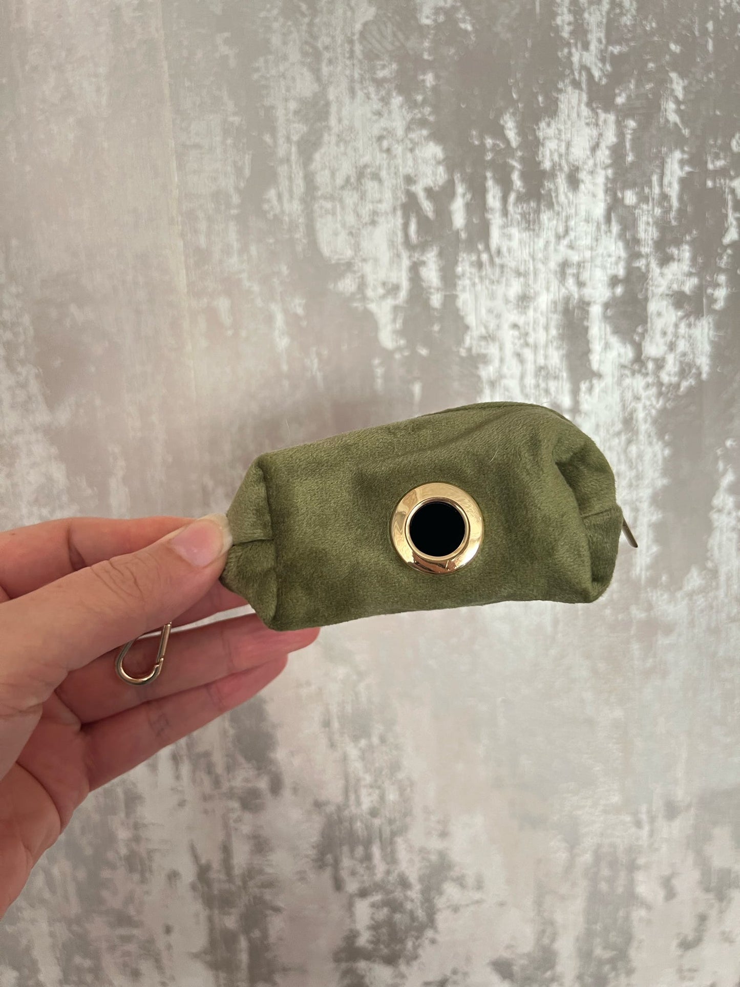 Poo Bag Holder | Fabric - Green/Gold