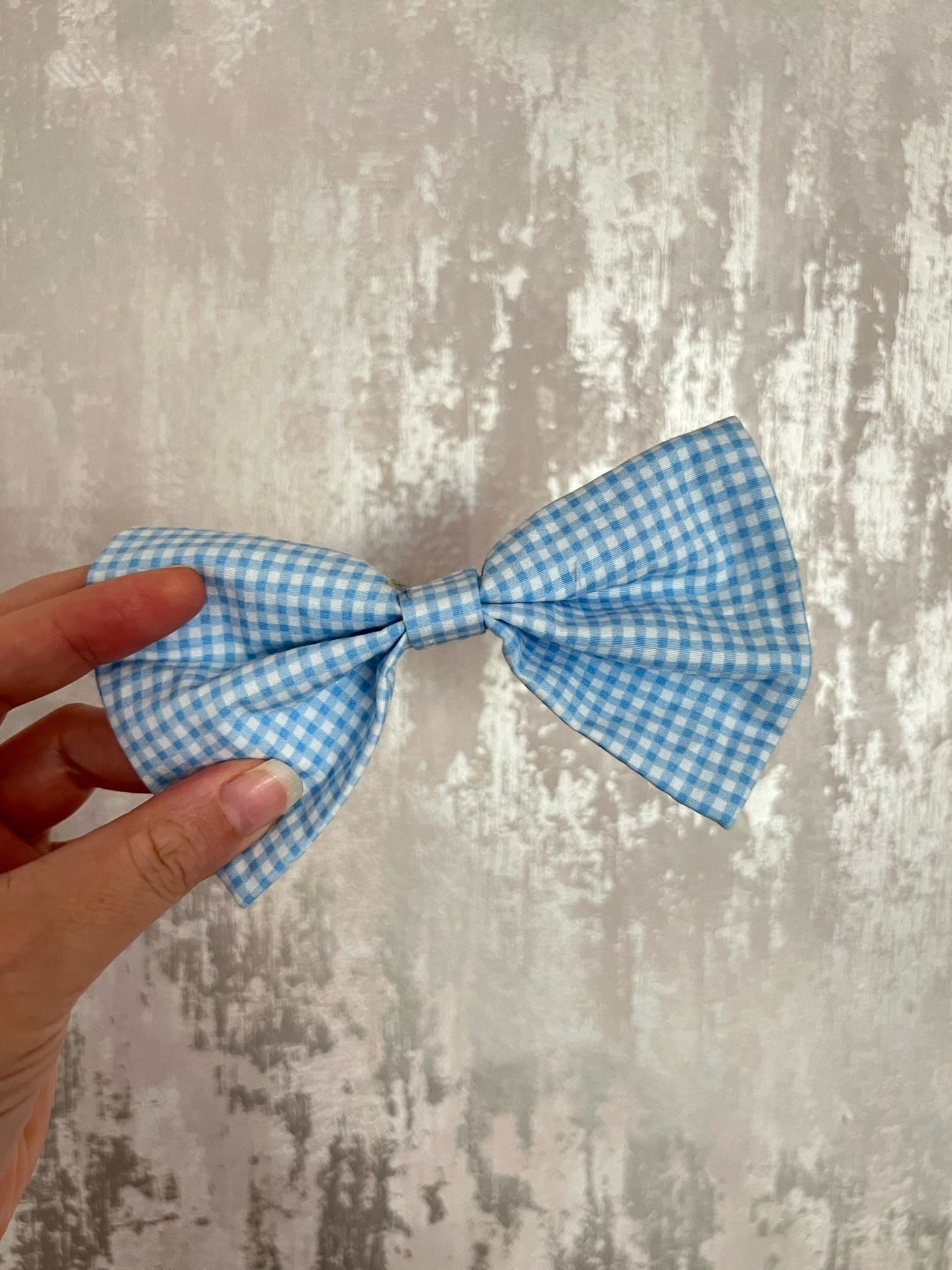 Fabric | Bow tie L - Blue Gingham