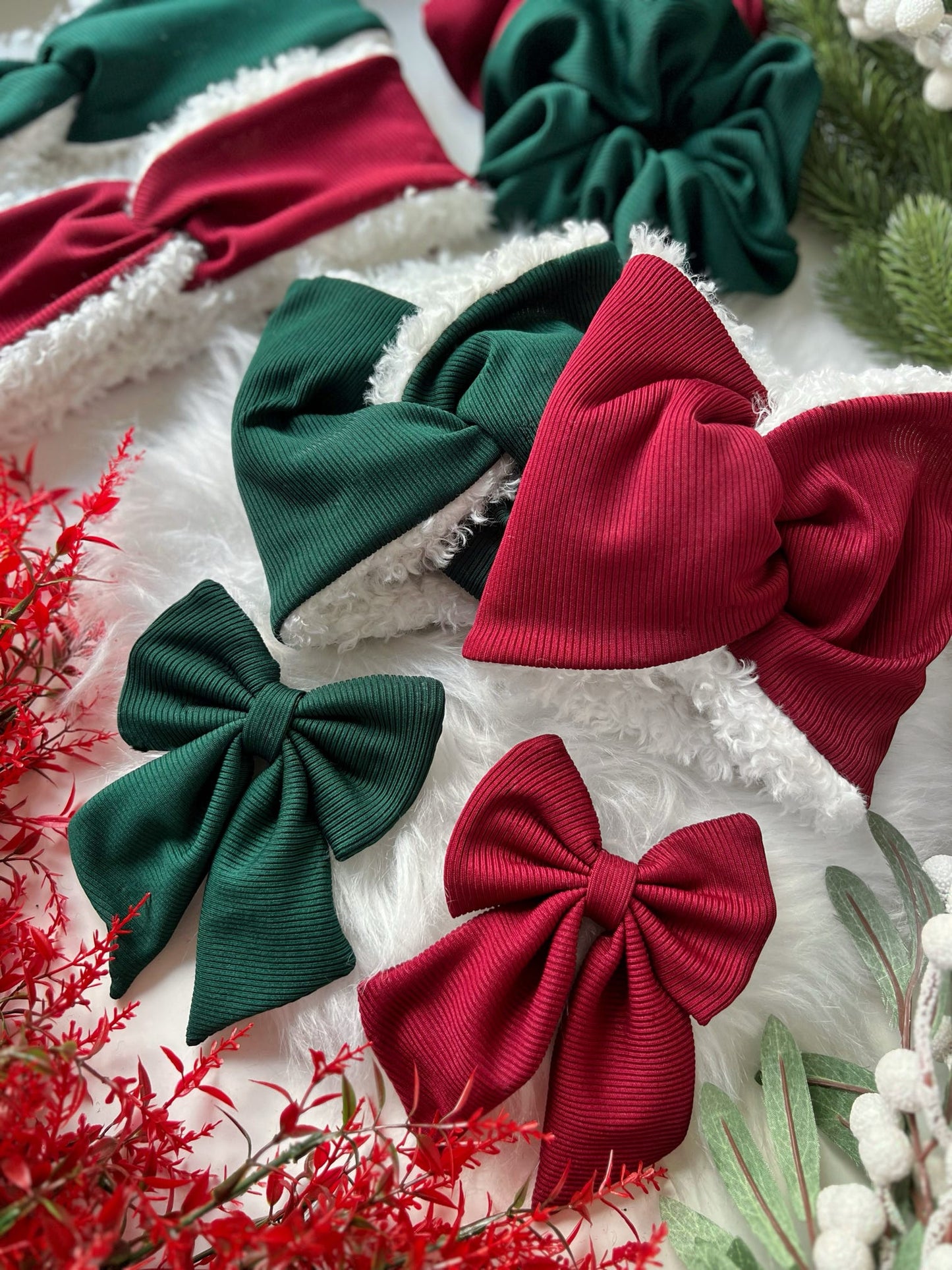 Custom Made | Scrunchie - Festive Green Rib