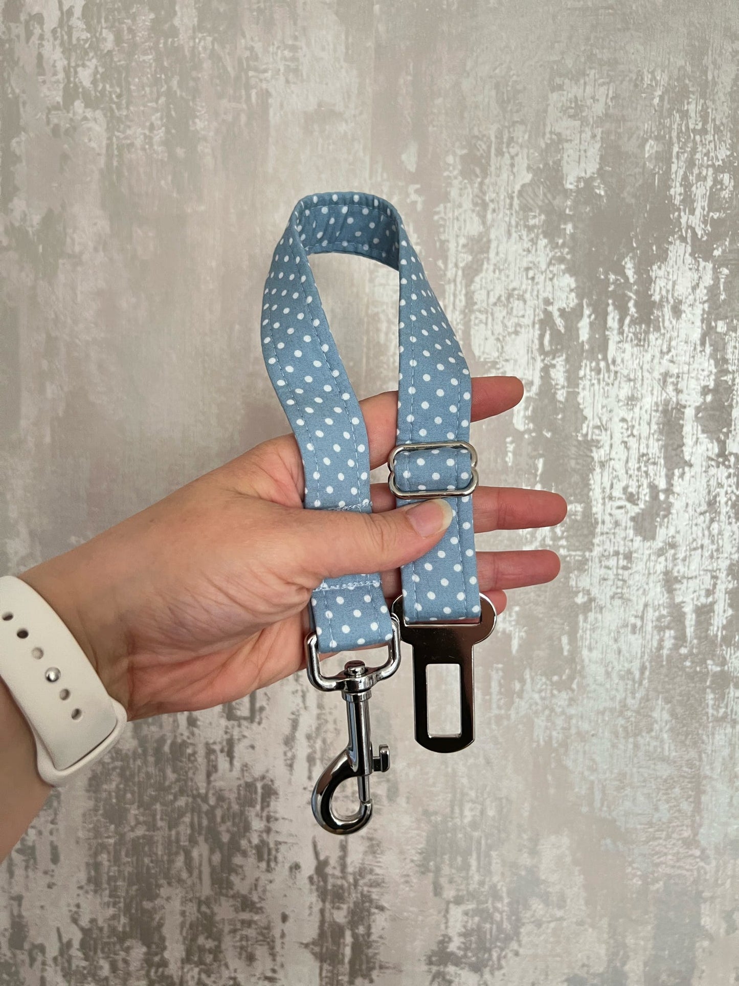 Seatbelt | Fabric - Blue Polka Dot