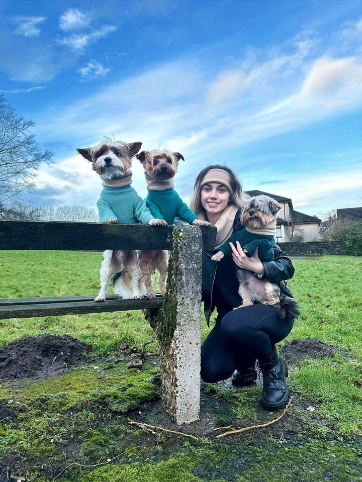 Family matching dog and human snoods