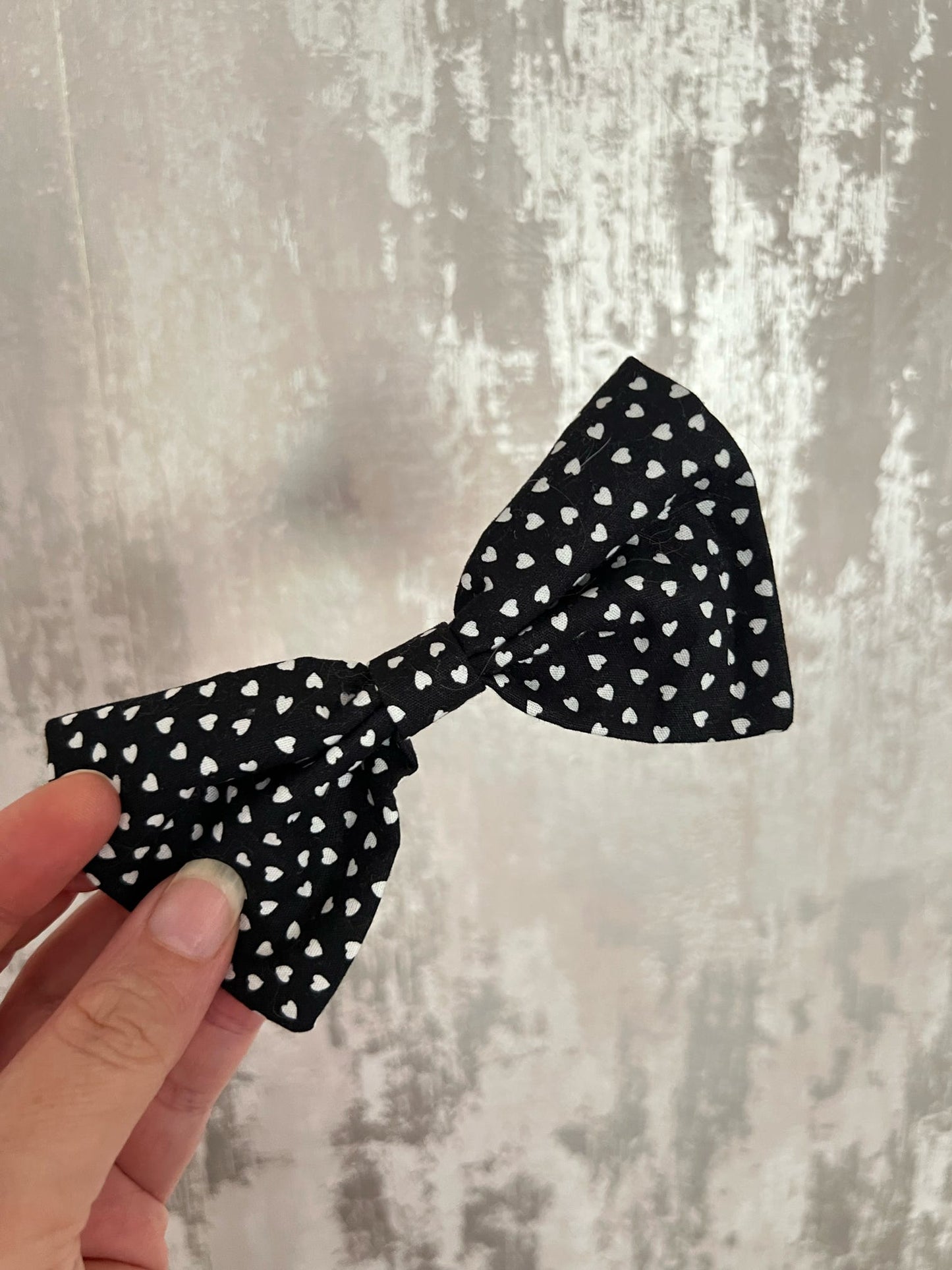 Fabric | Bow tie M - Black Hearts