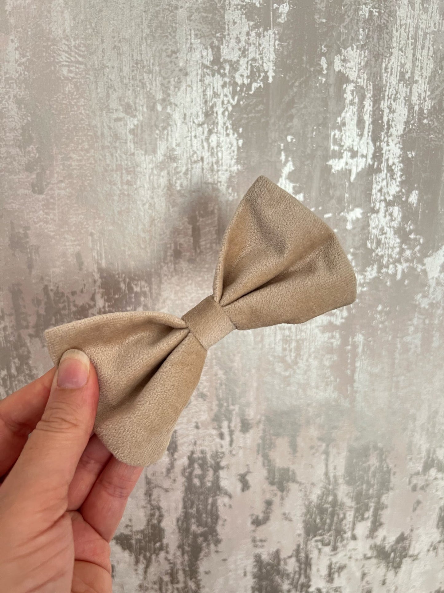 Fabric | Bow tie M - Beige Velvet