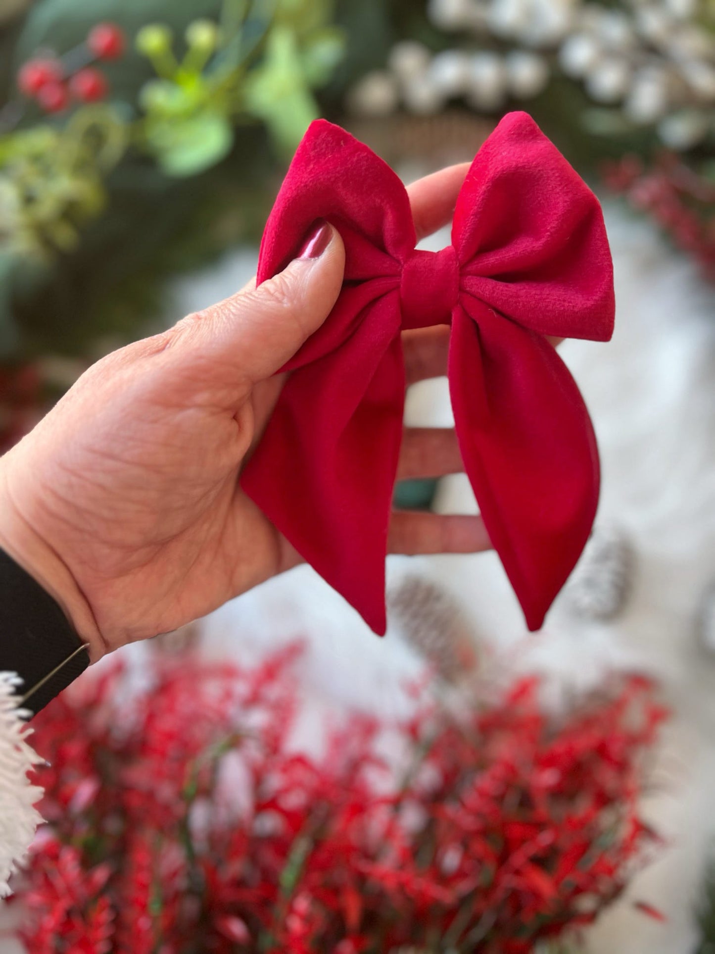 Custom Made | Bows - Ruby Red Velvet