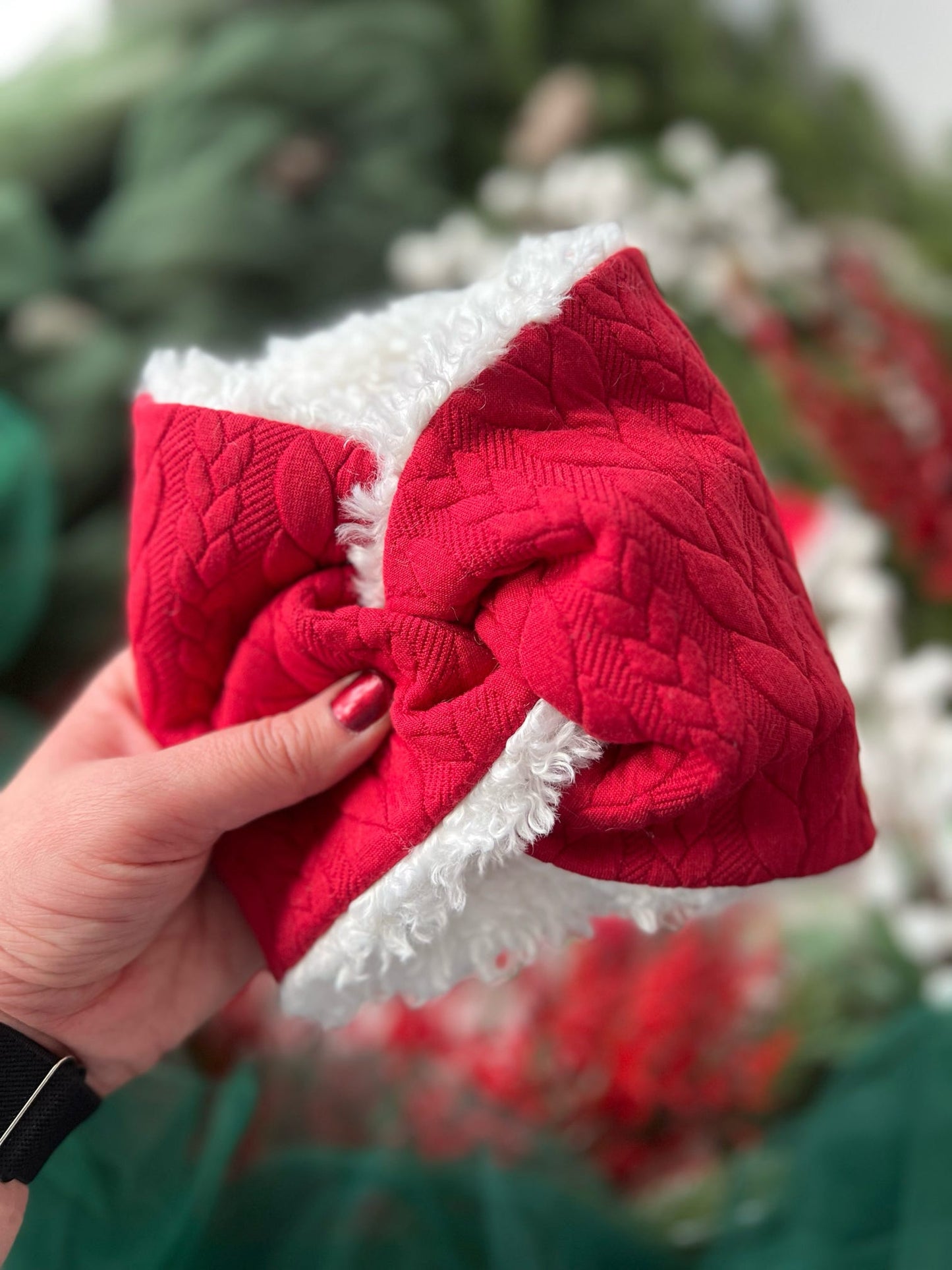 Cable Knit | Snood | Similar to Small - Red