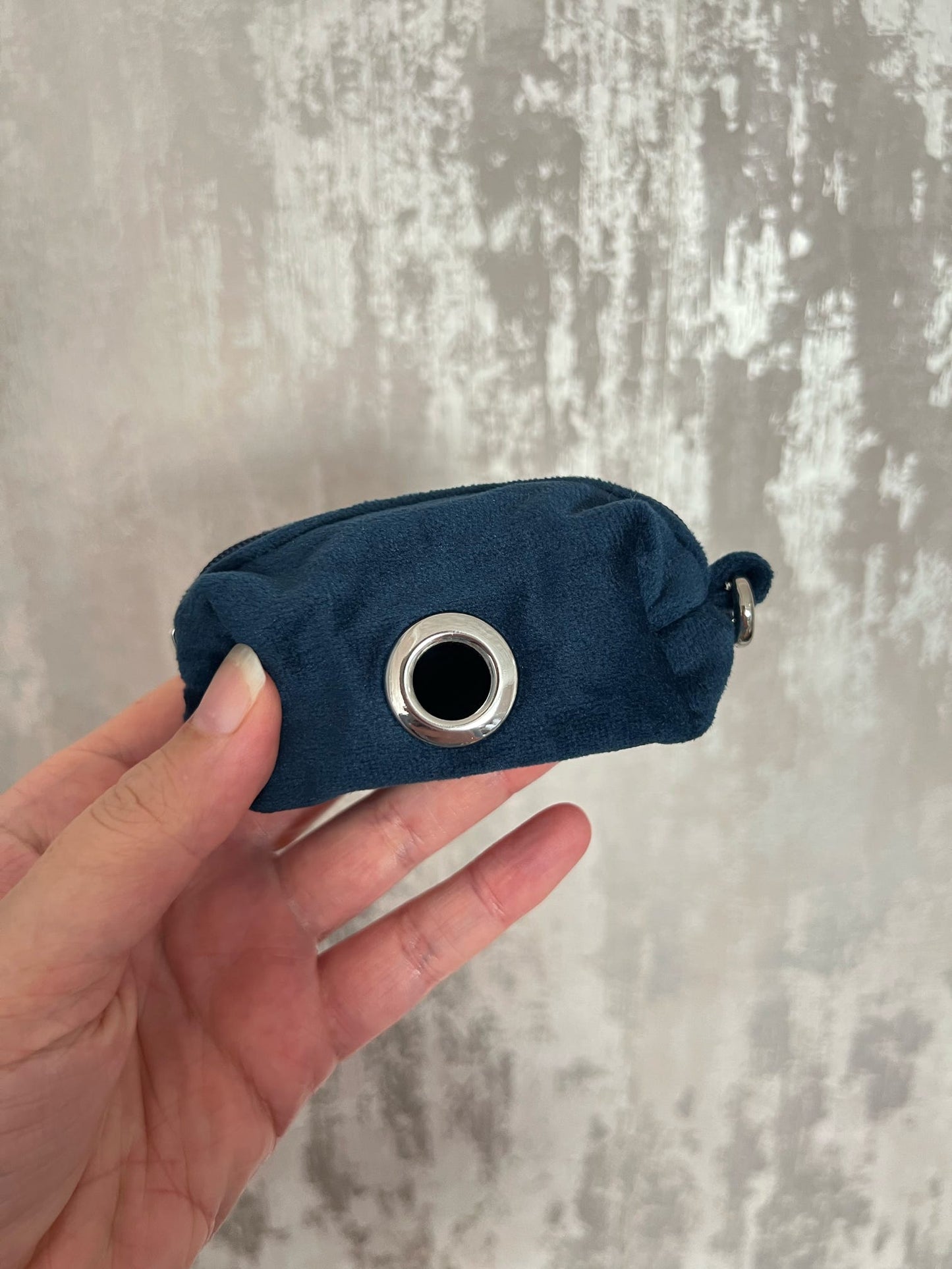 Poo Bag Holder | Fabric - Navy/Silver