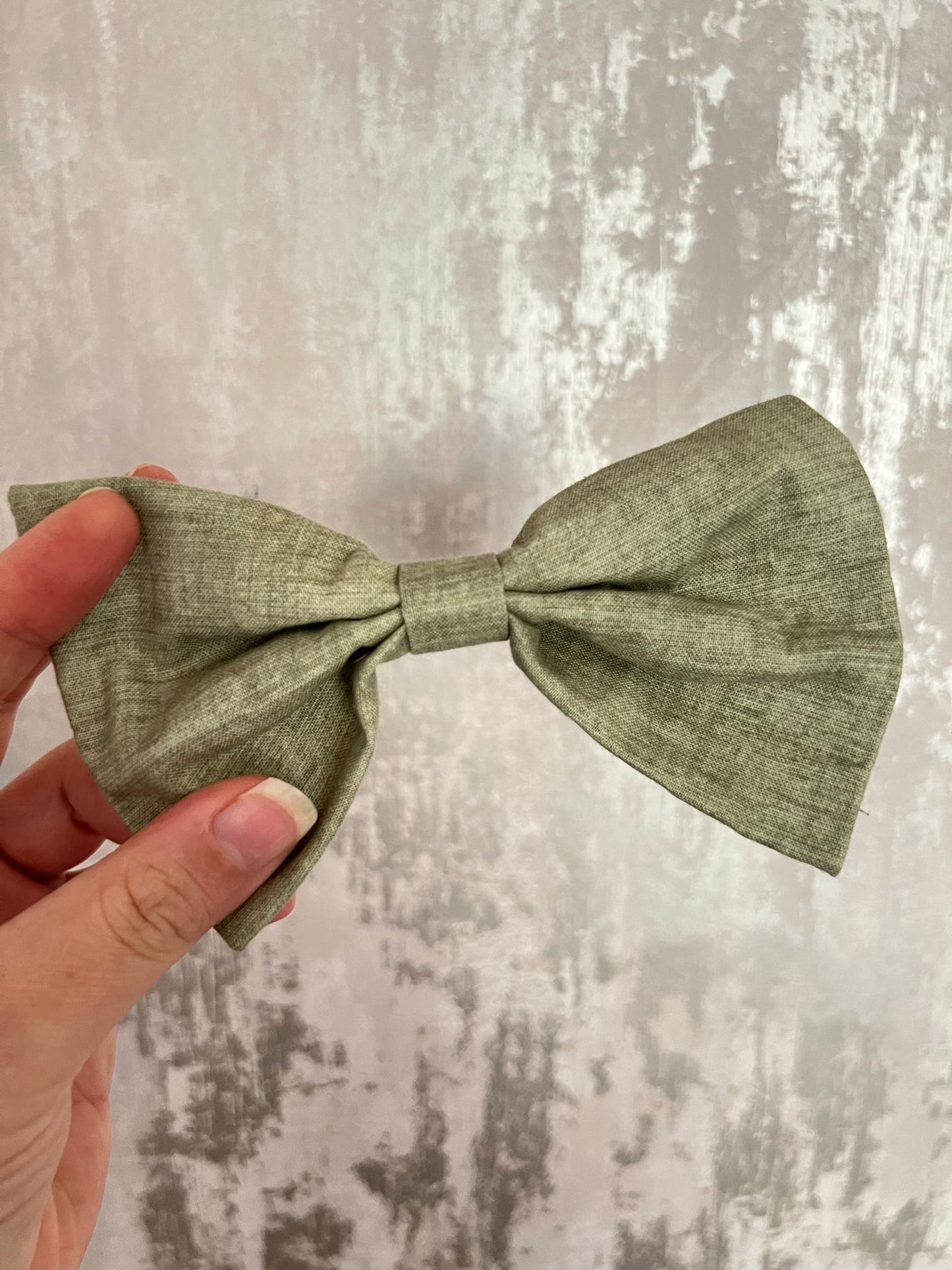 Fabric | Bow tie L - Green Linen