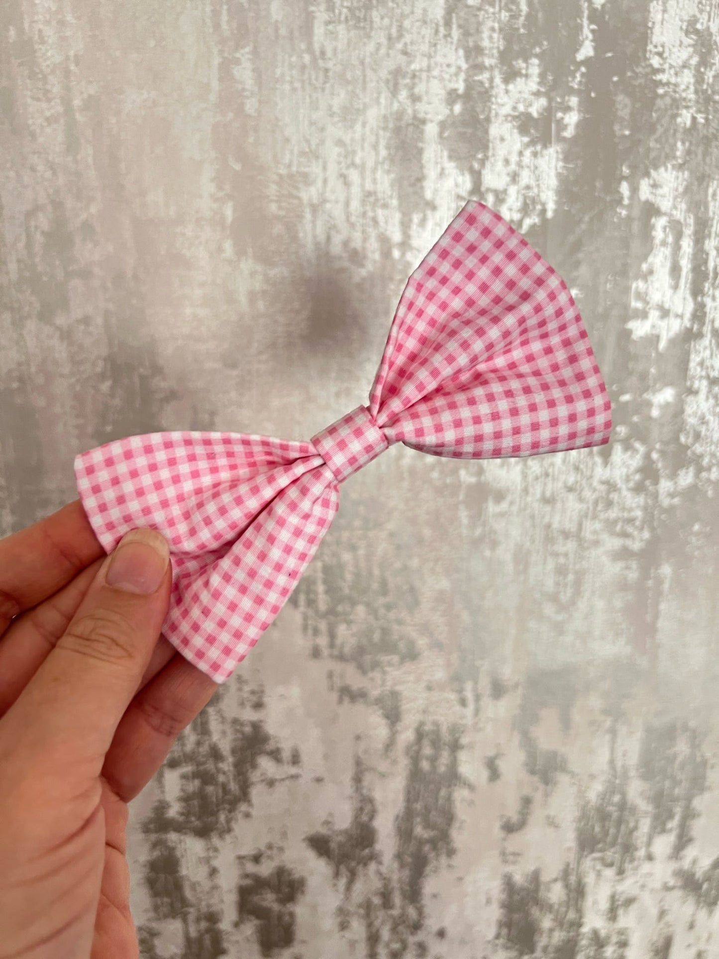 Fabric | Bow tie M - Pink Gingham