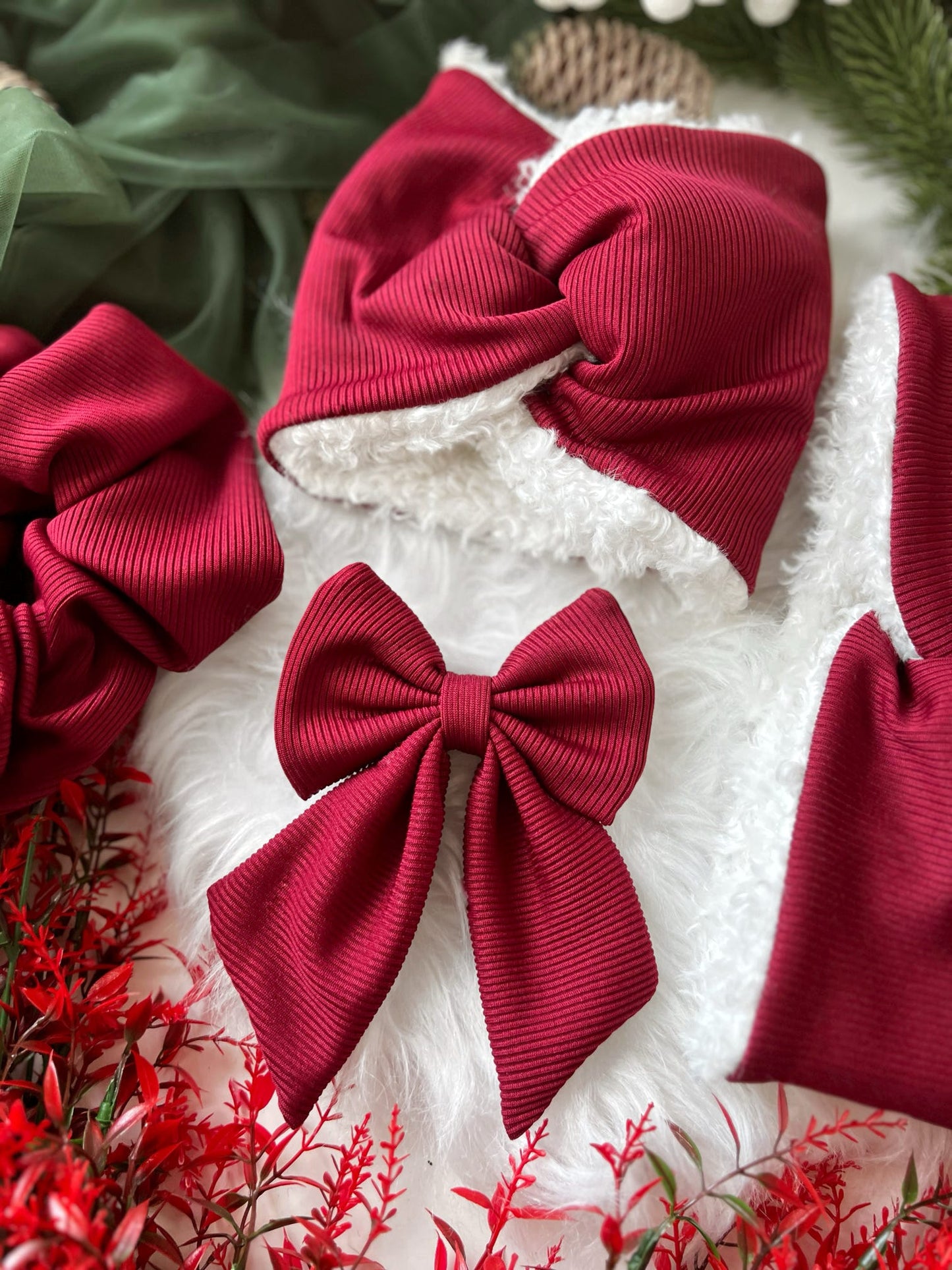 Custom Made | Scrunchie - Festive Red Rib