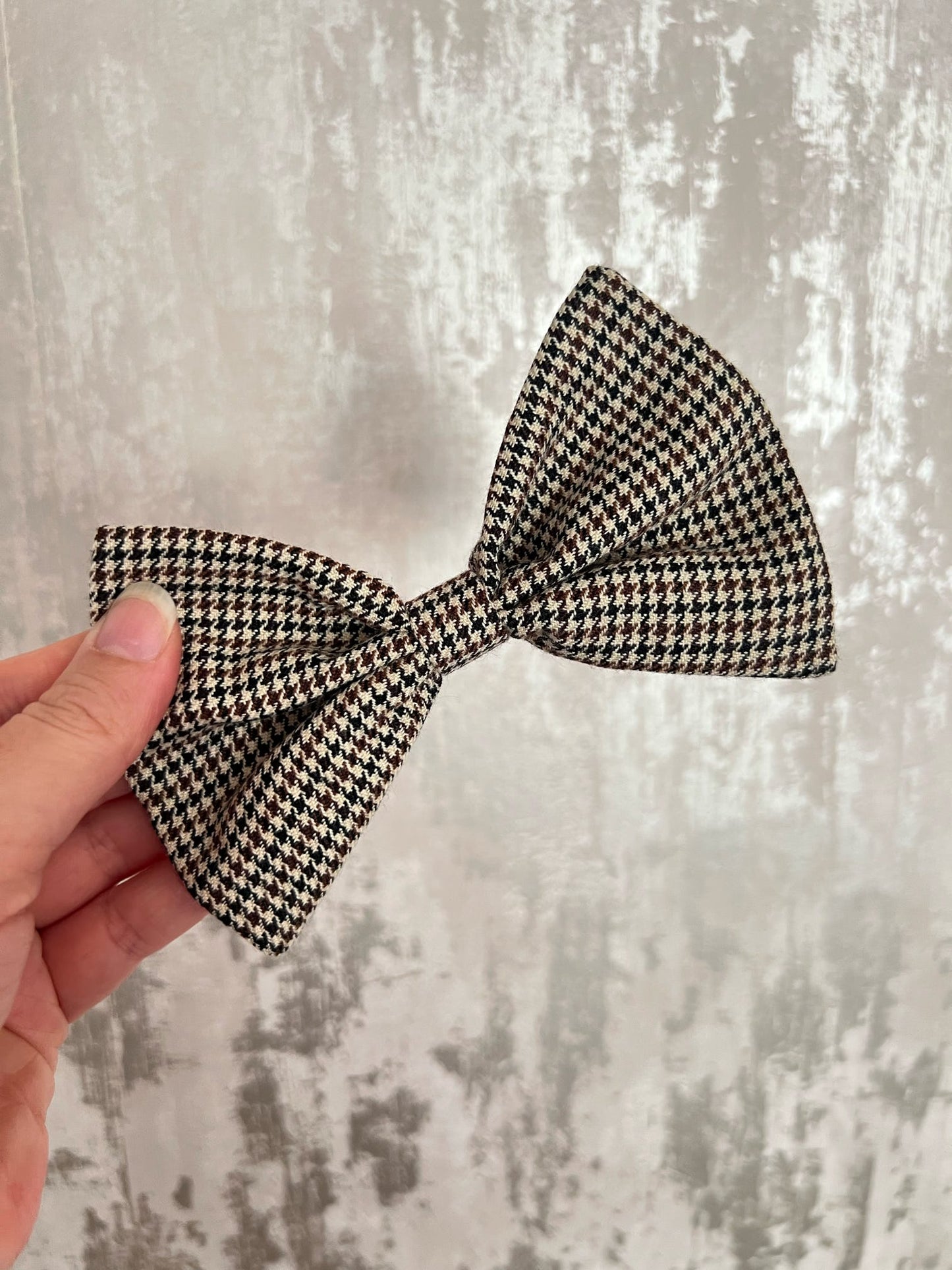 Fabric | Bow tie L - Brown Houndstooth