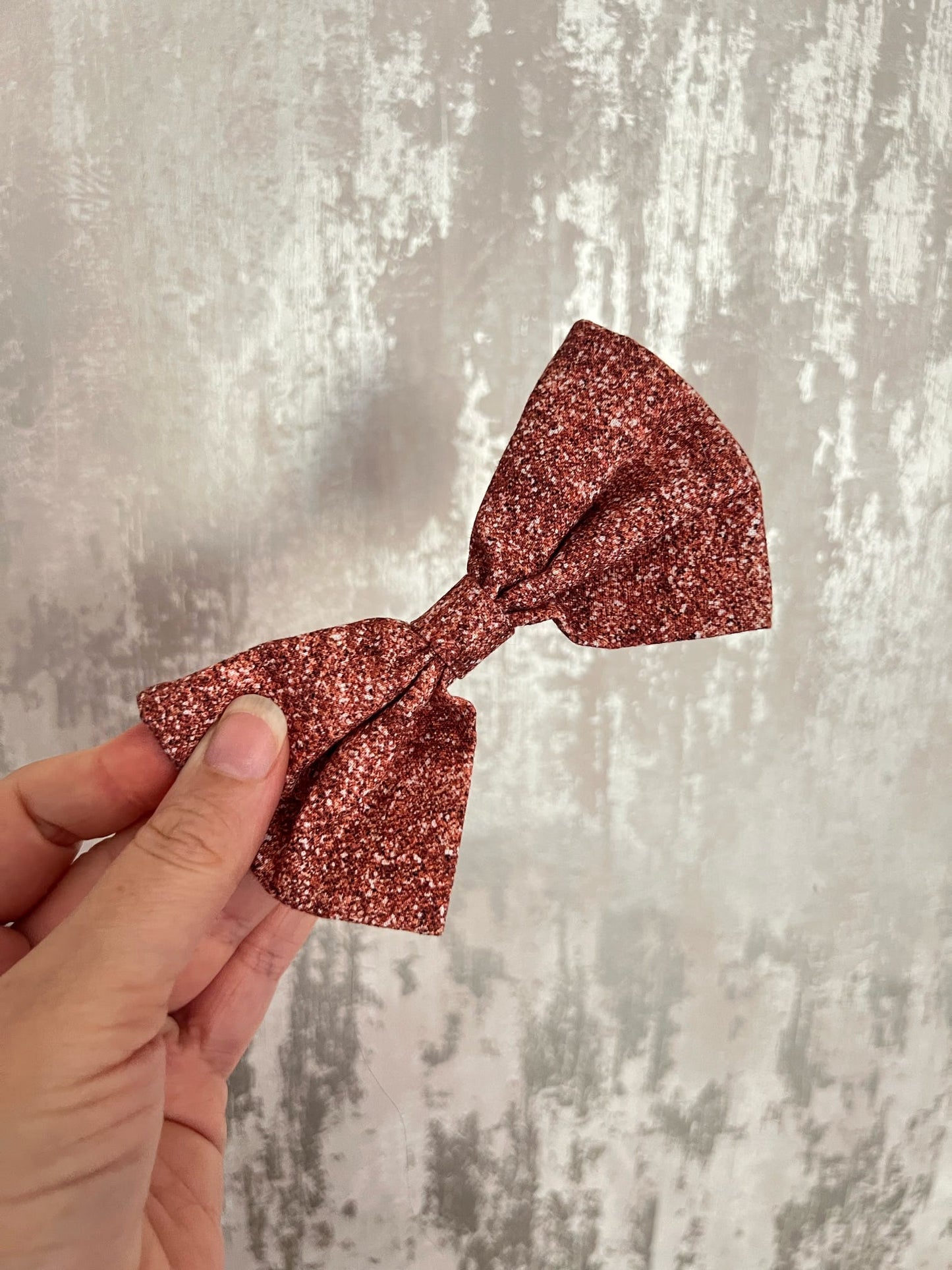 Fabric | Bow tie M - Rose Gold Glitter