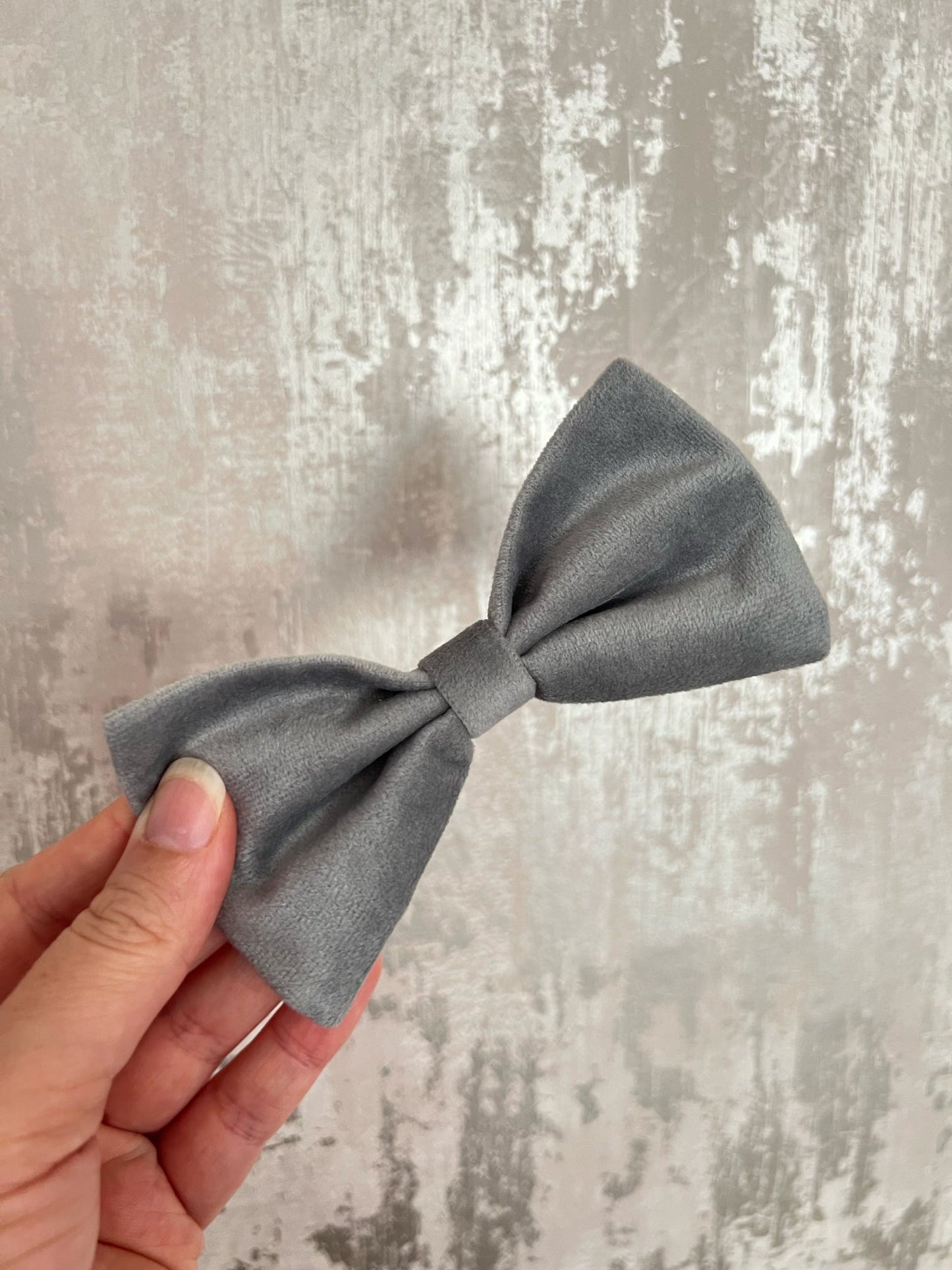 Fabric | Bow tie M - Grey Velvet