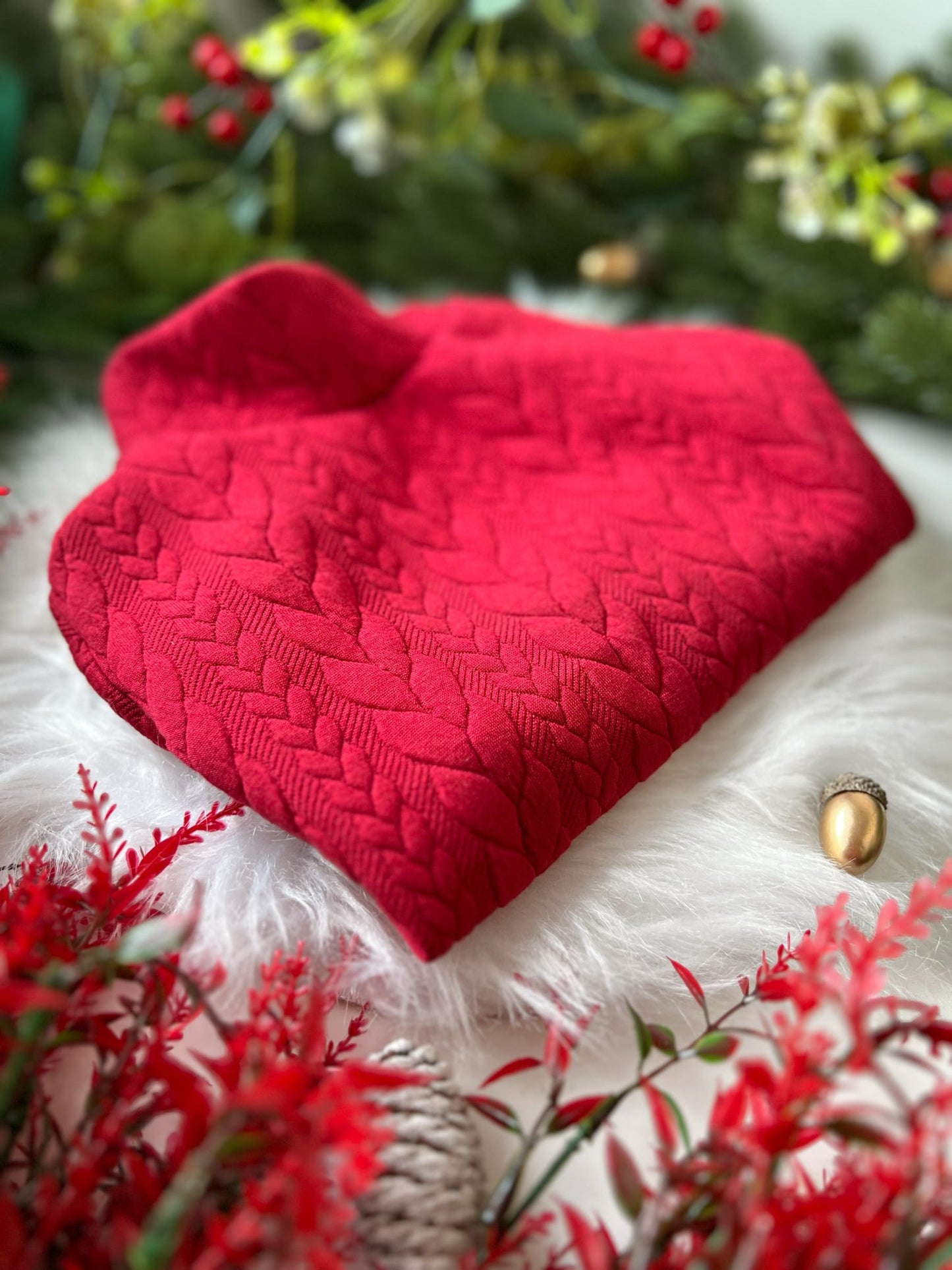 Custom Made | Cable Knit Jersey | Tankie - Red