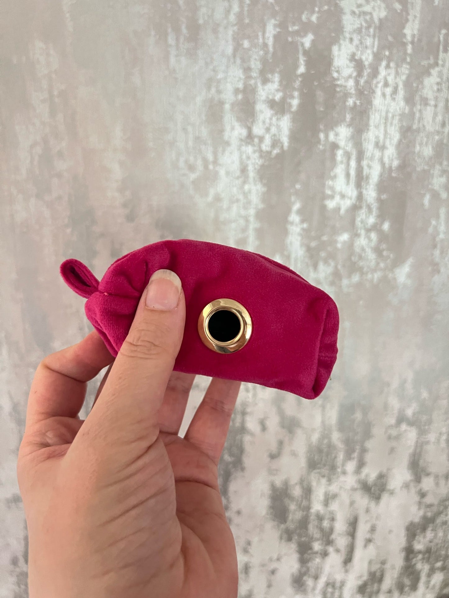 Poo Bag Holder | Fabric - Hot Pink/Gold