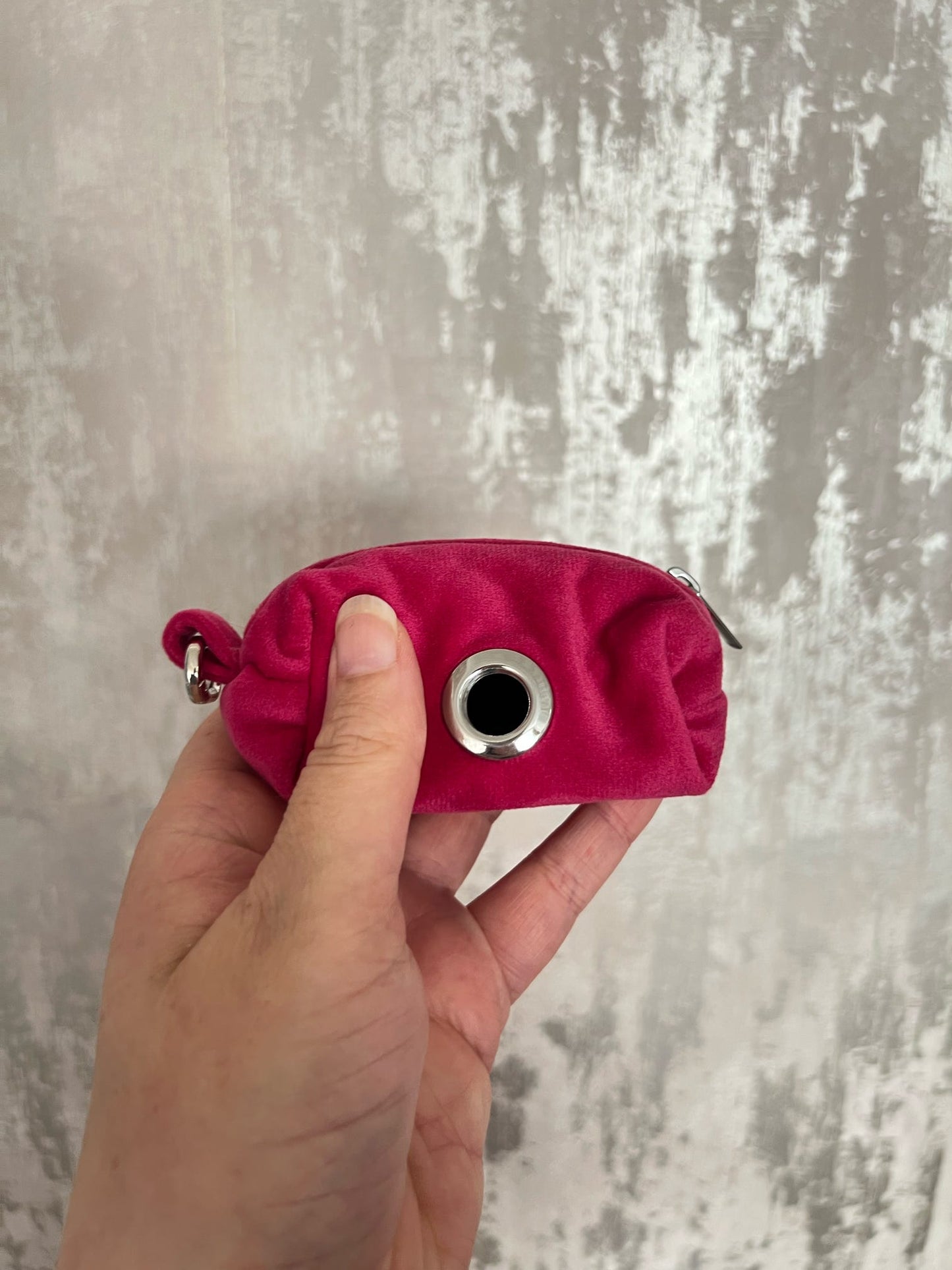 Poo Bag Holder | Fabric - Hot Pink/Silver