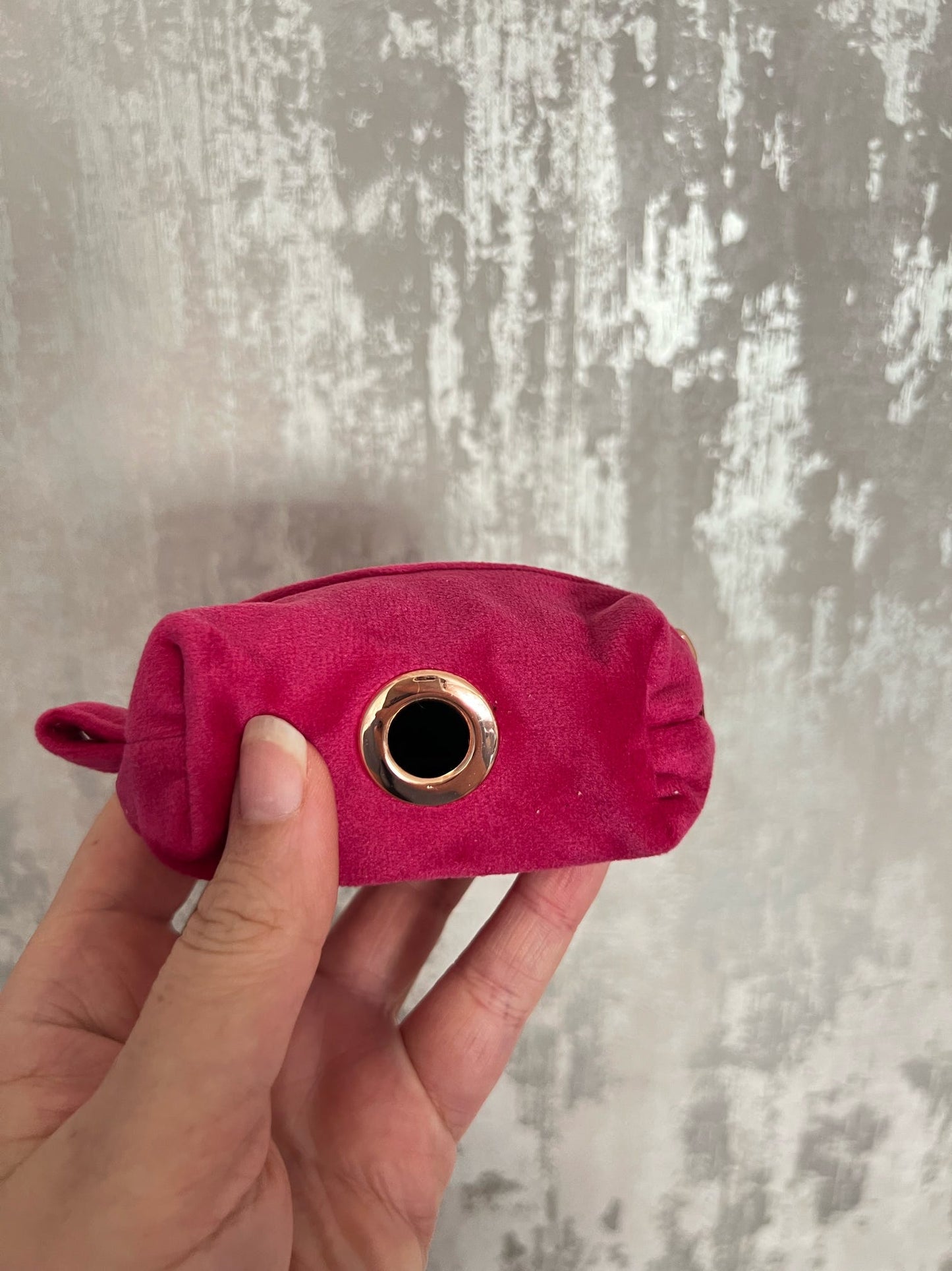 Poo Bag Holder | Fabric - Hot Pink/Rose Gold