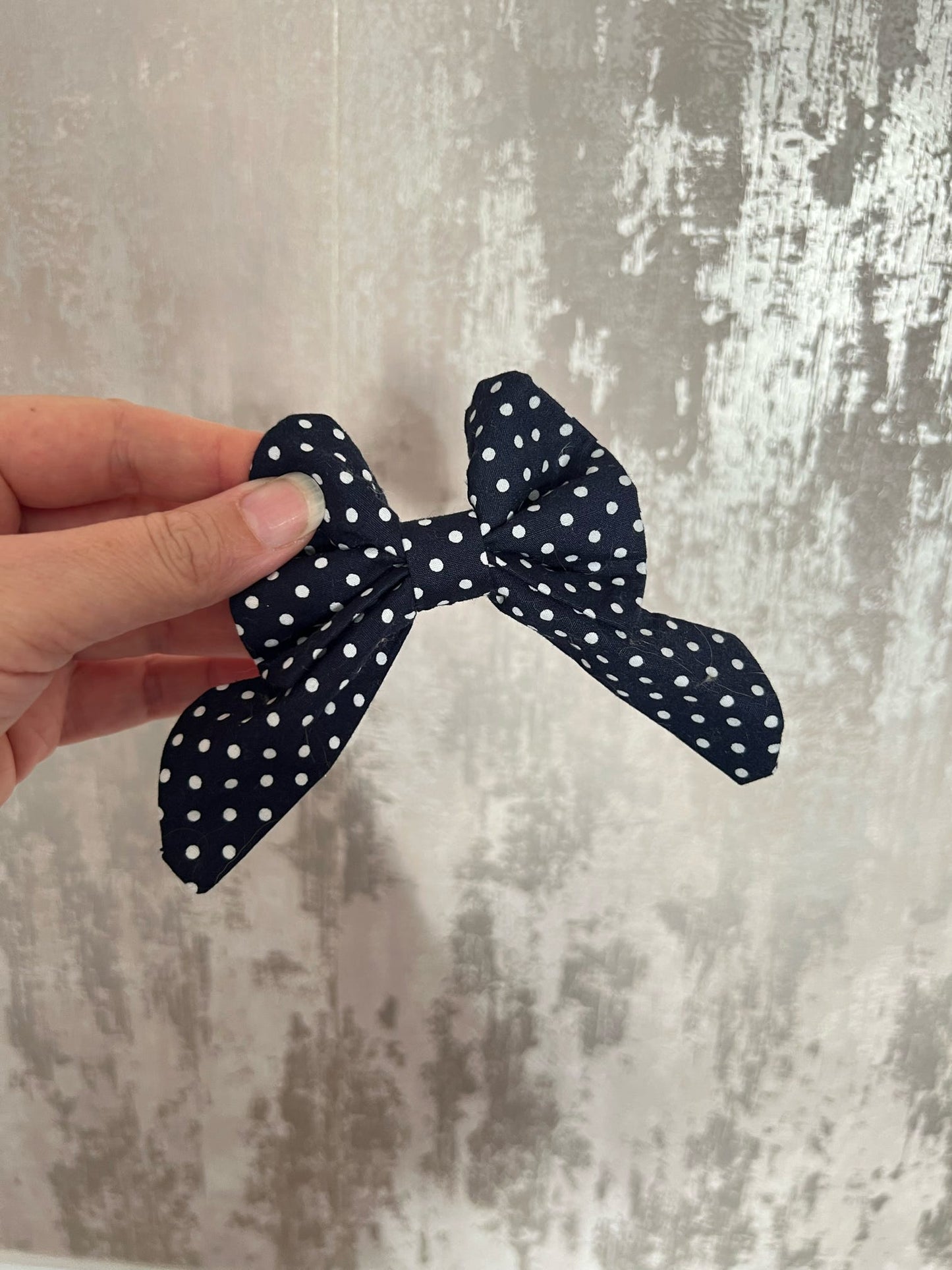 Fabric | Sailor Bow - Navy Polka Dot