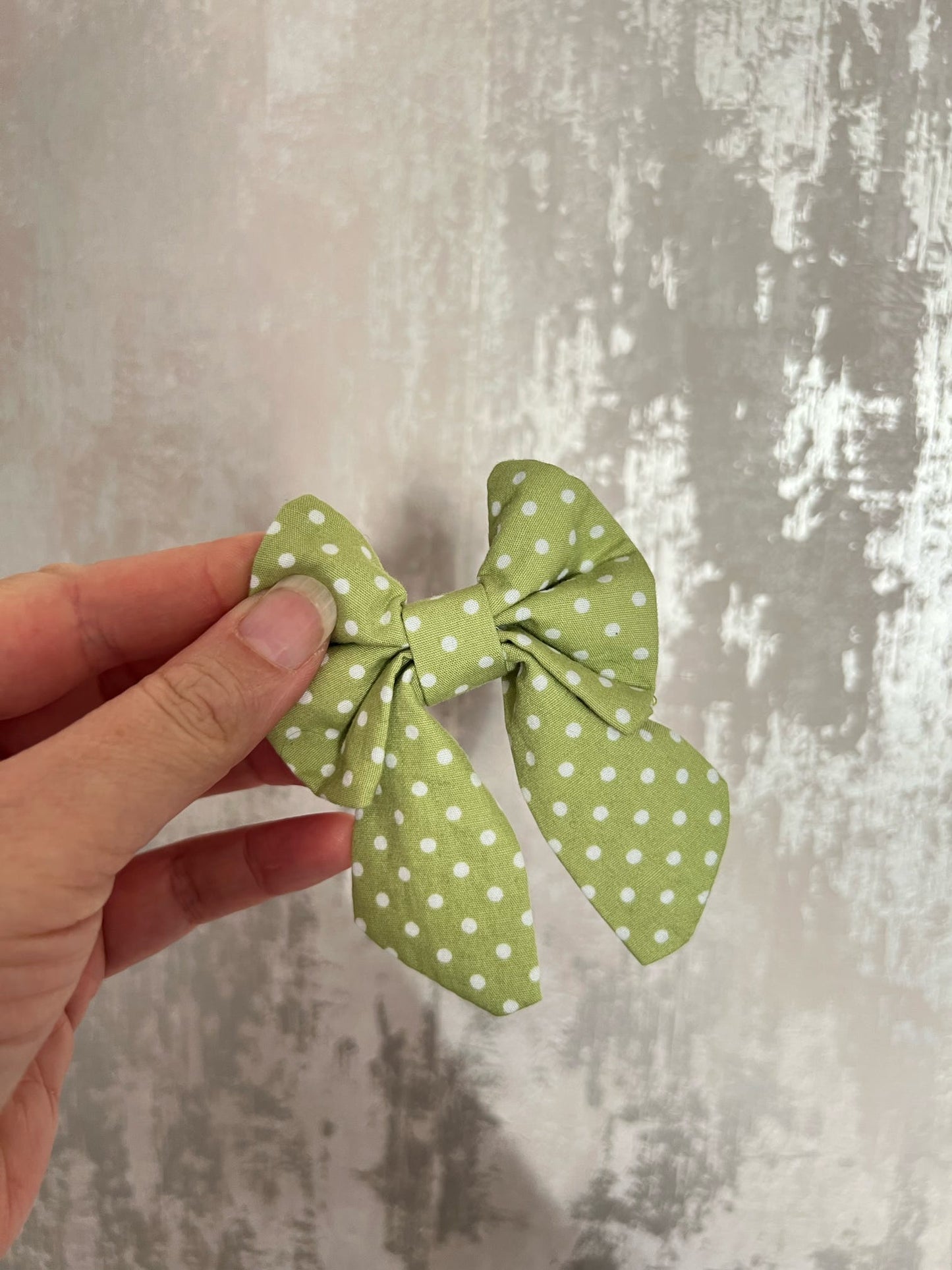 Fabric | Sailor Bow - Green Polka Dot