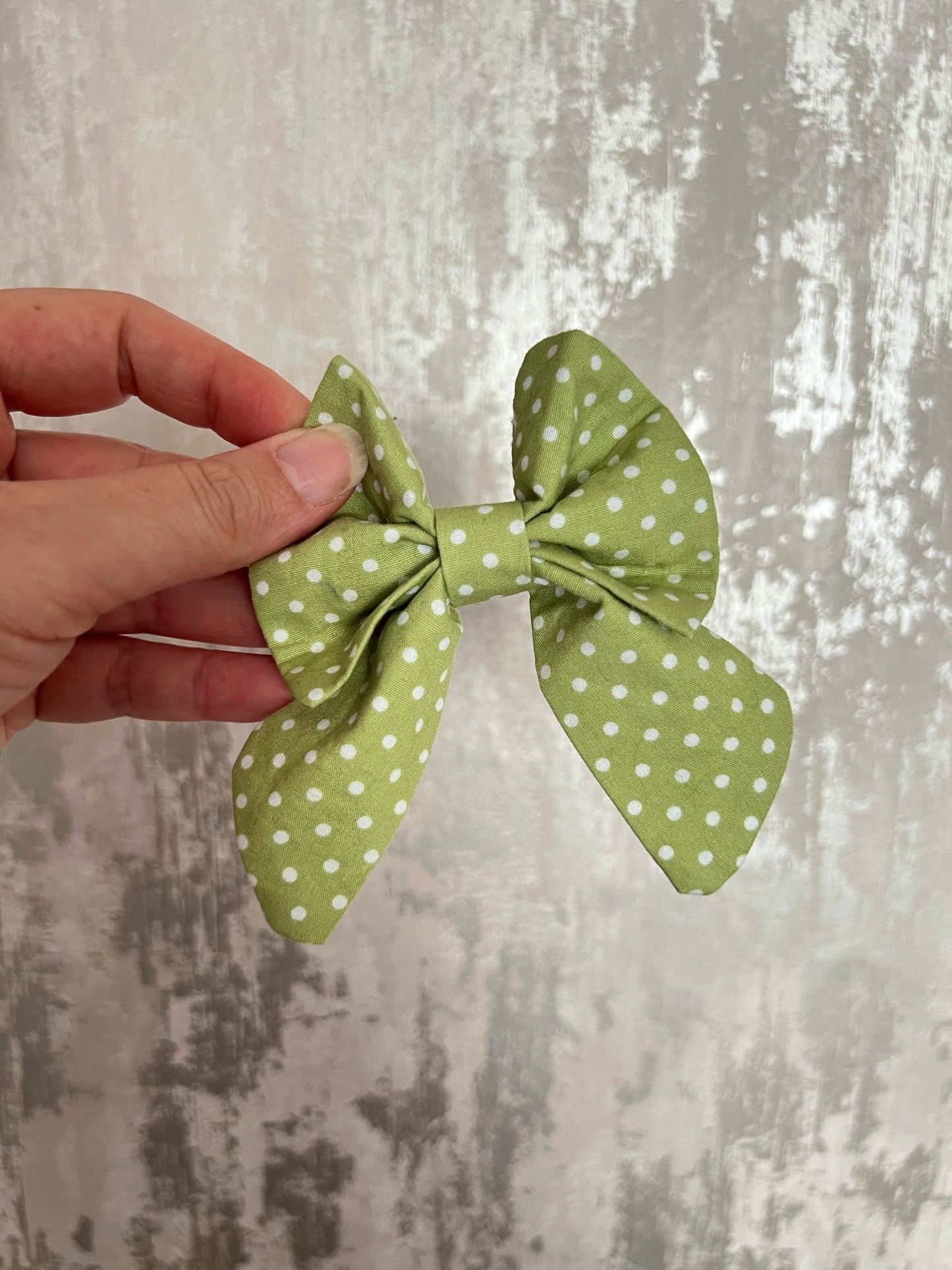 Fabric | Sailor Bow - Green Polka Dot