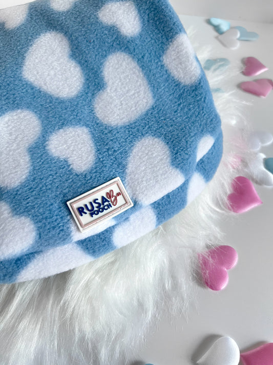 Blue hearts polar fleece for dogs