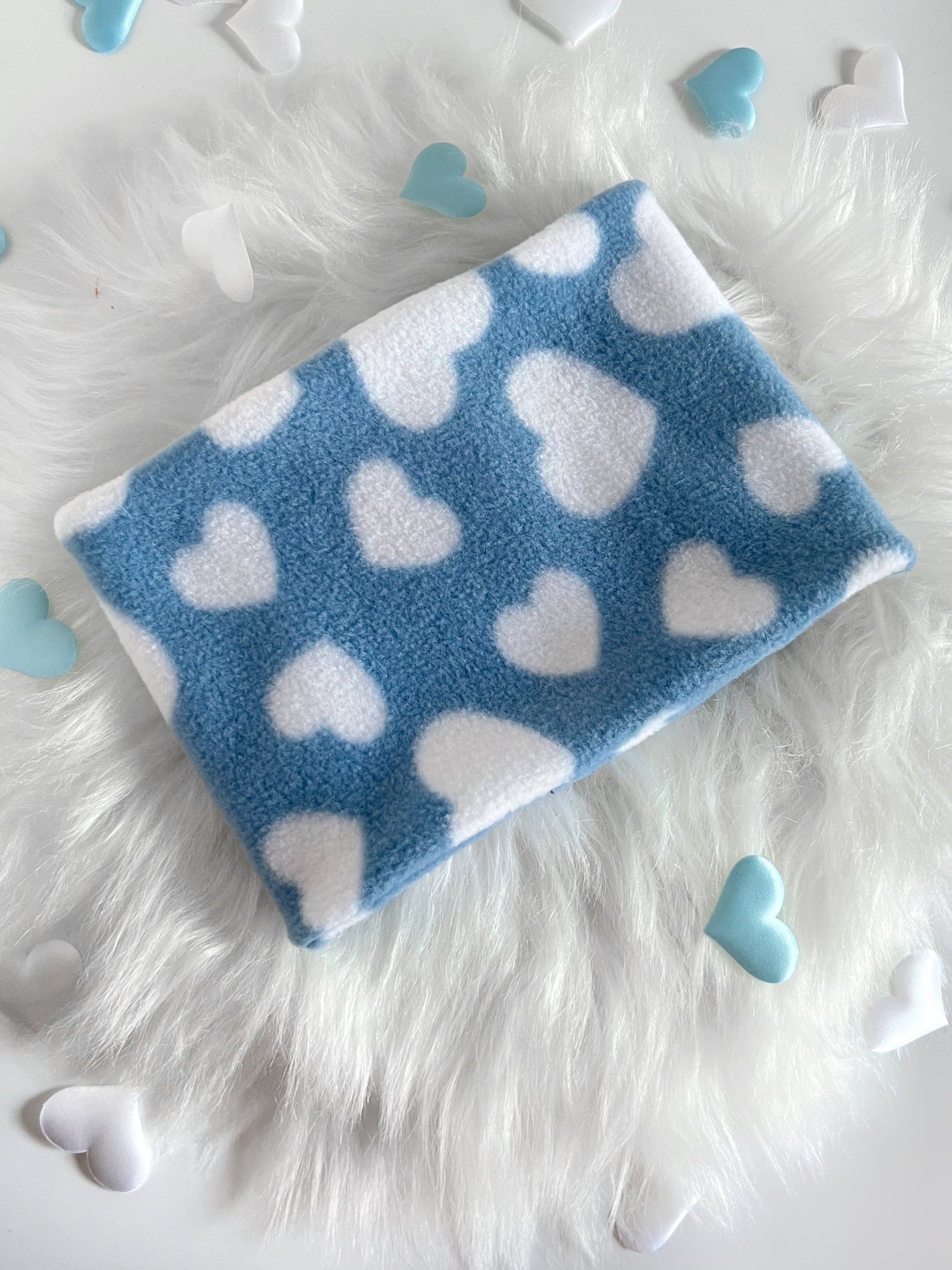 Blue hearts polar fleece dog snood