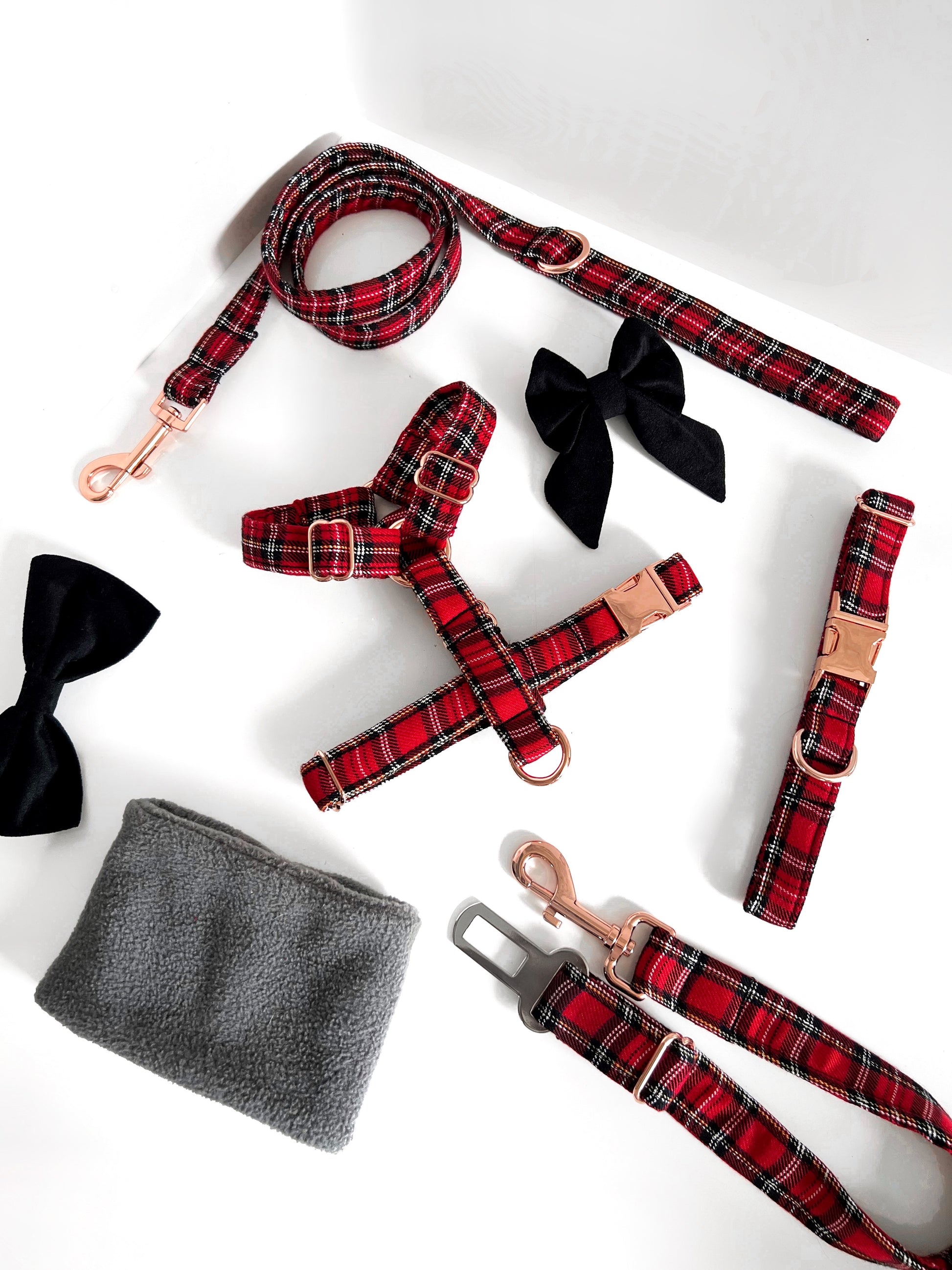 Full collection - red tartan and rose gold
