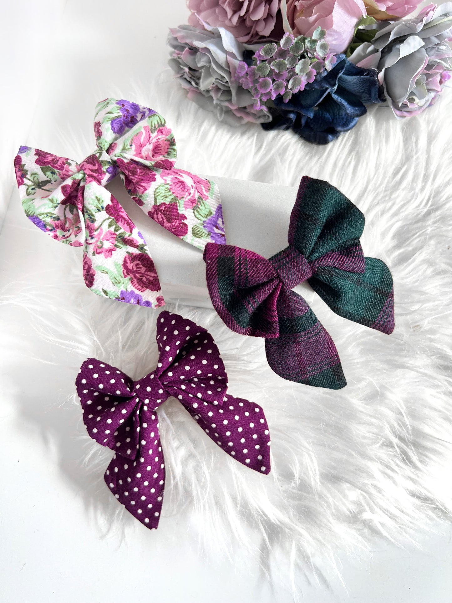 Some of the purple sailor bows we stock