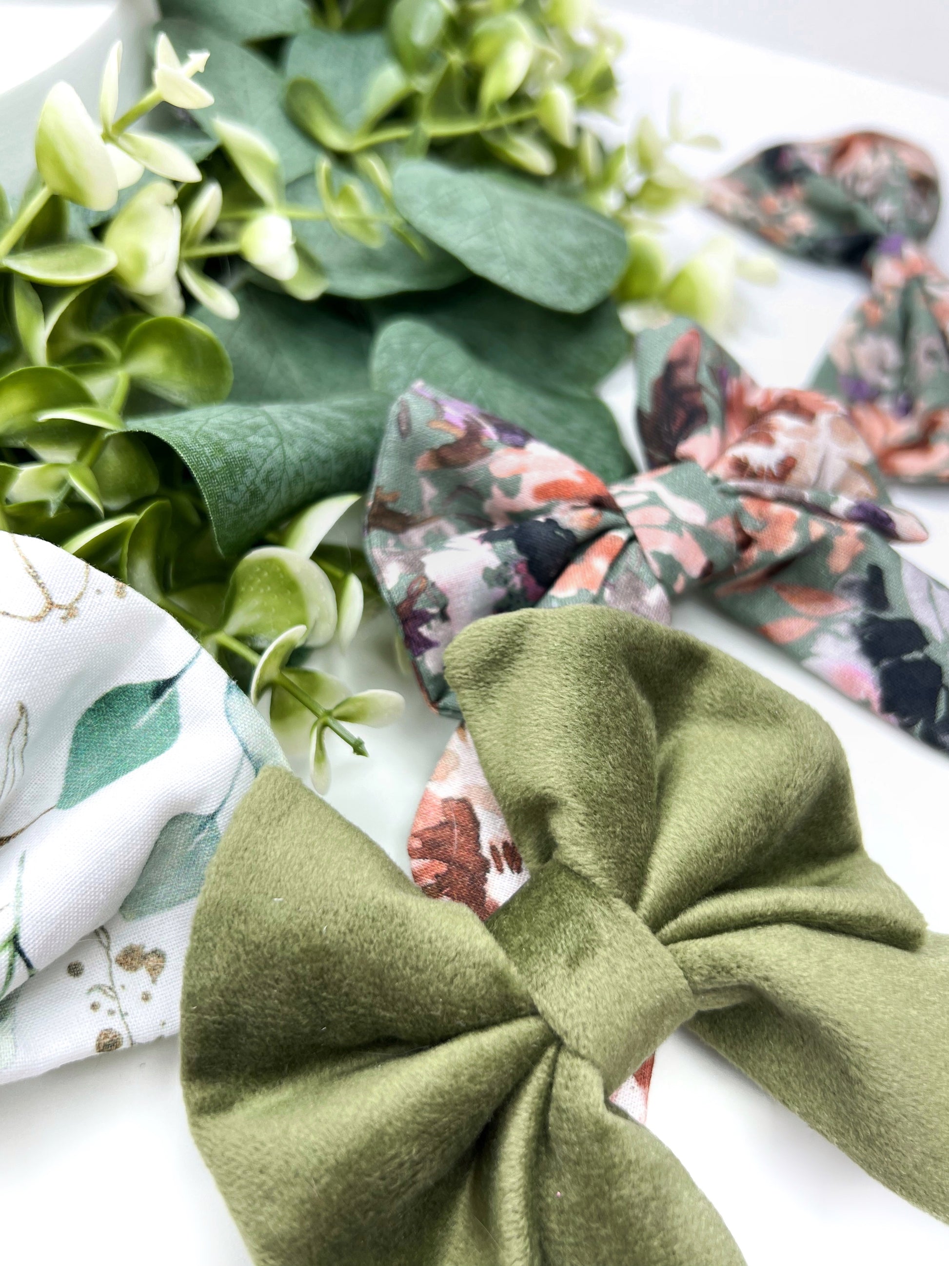 Selection of some of the green bow designs we sell