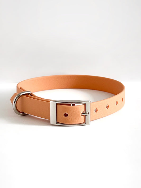 Peach waterproof dog collar
