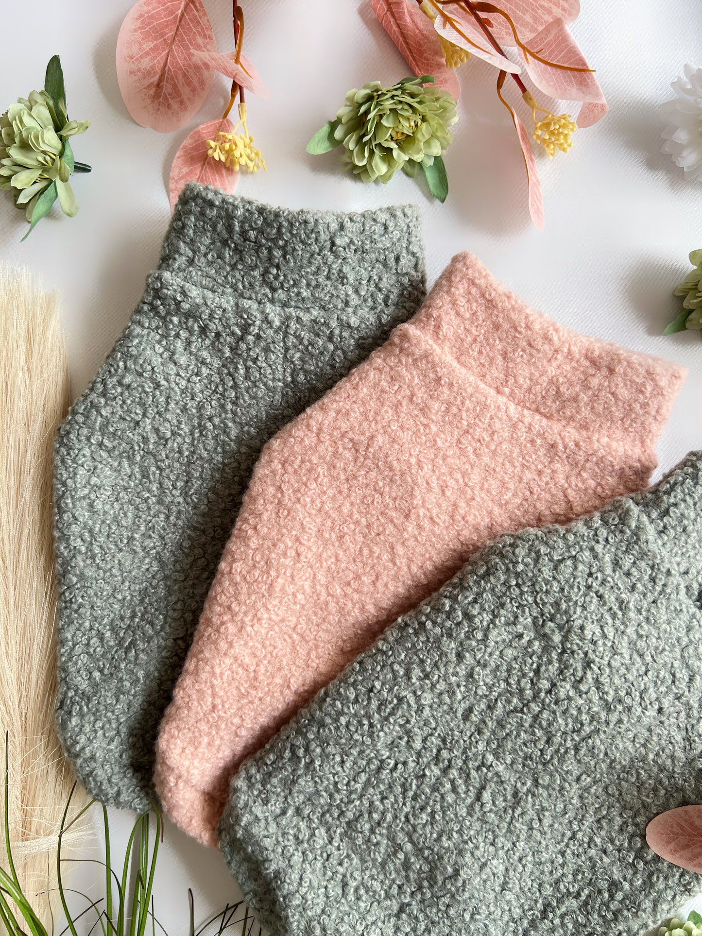 Trio of teddy borgs in our newest green and pink shades