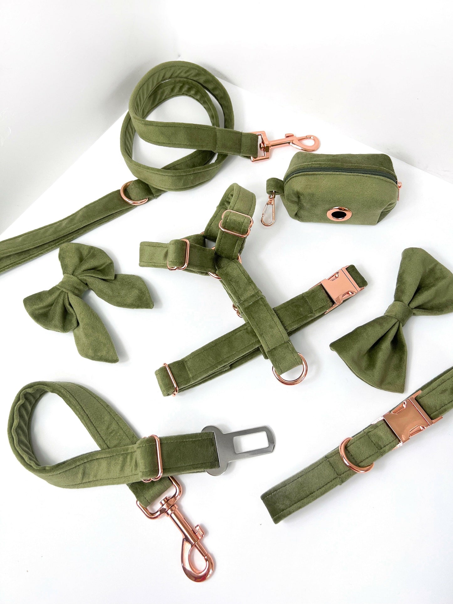 Full collection - green olivine velvet