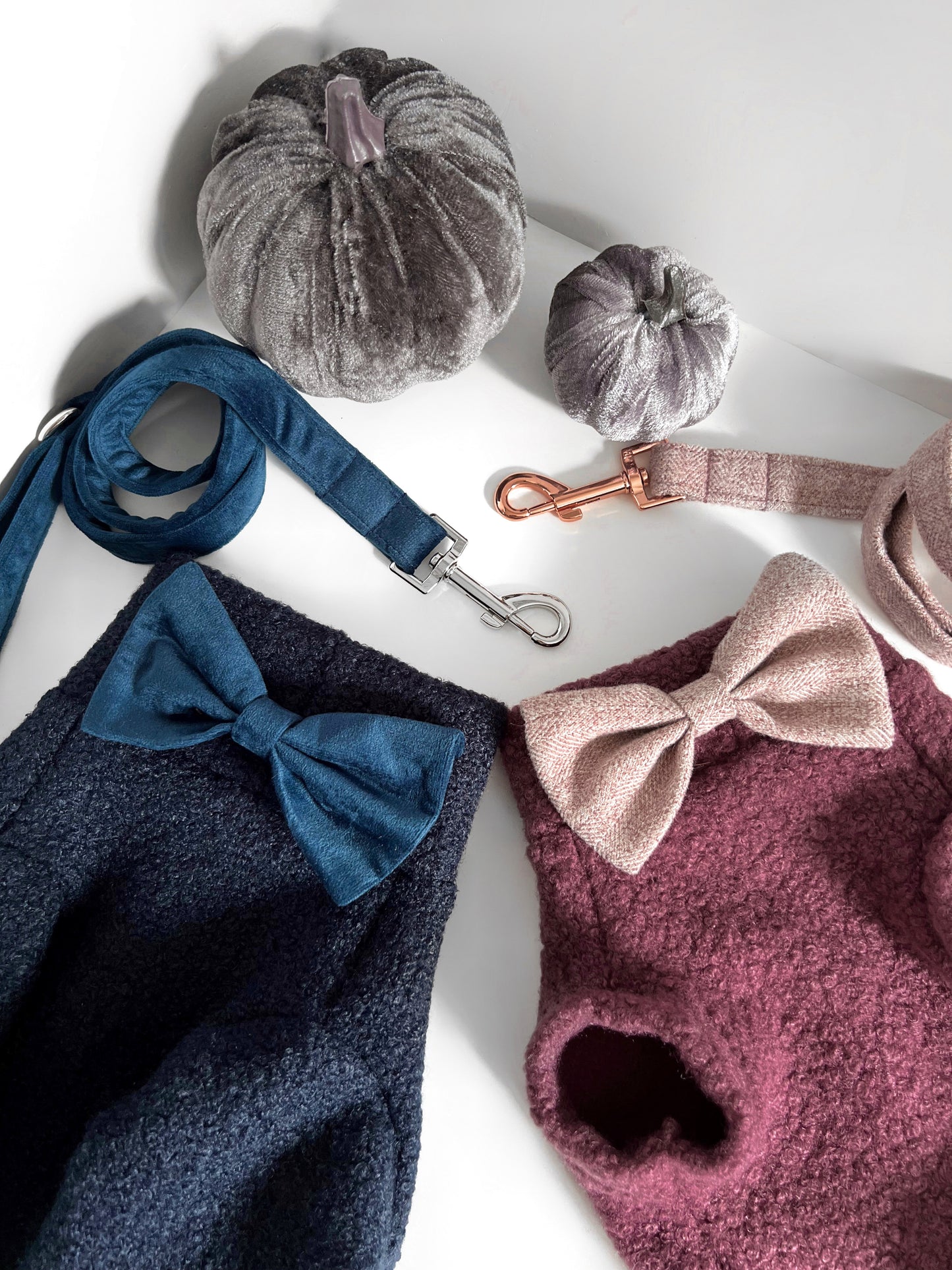 Navy and dusky pink teddy borg sleeveless dog jumpers