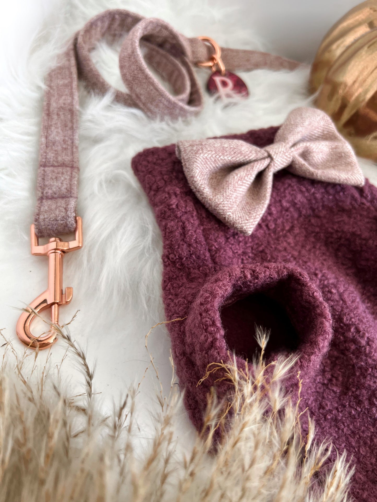 Dusky pink teddy dog fleece