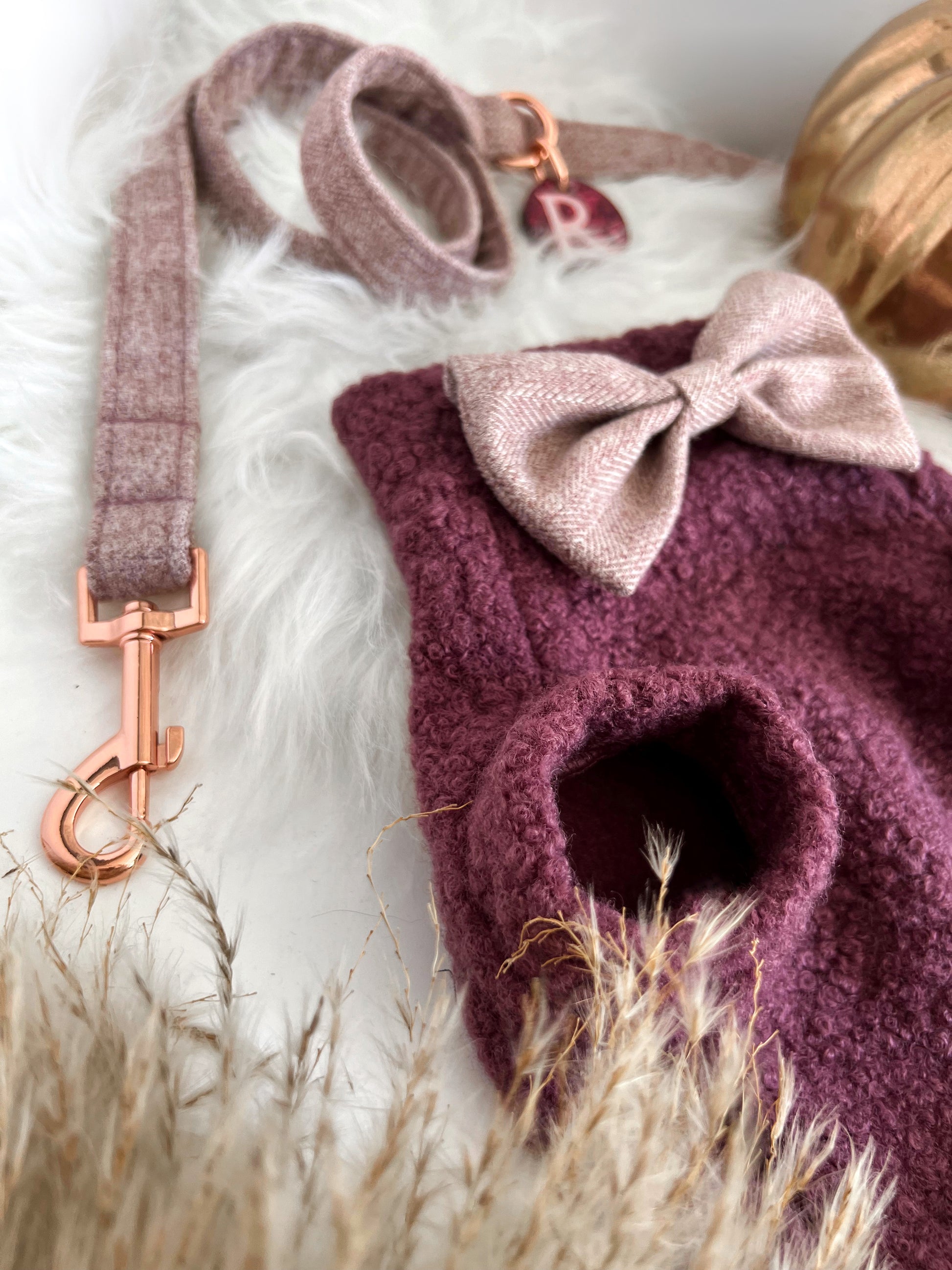 Dusky pink teddy dog fleece