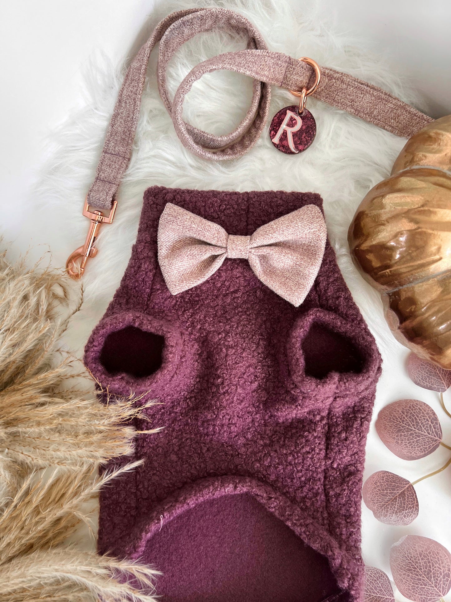 Mulberry pink borg dog fleece