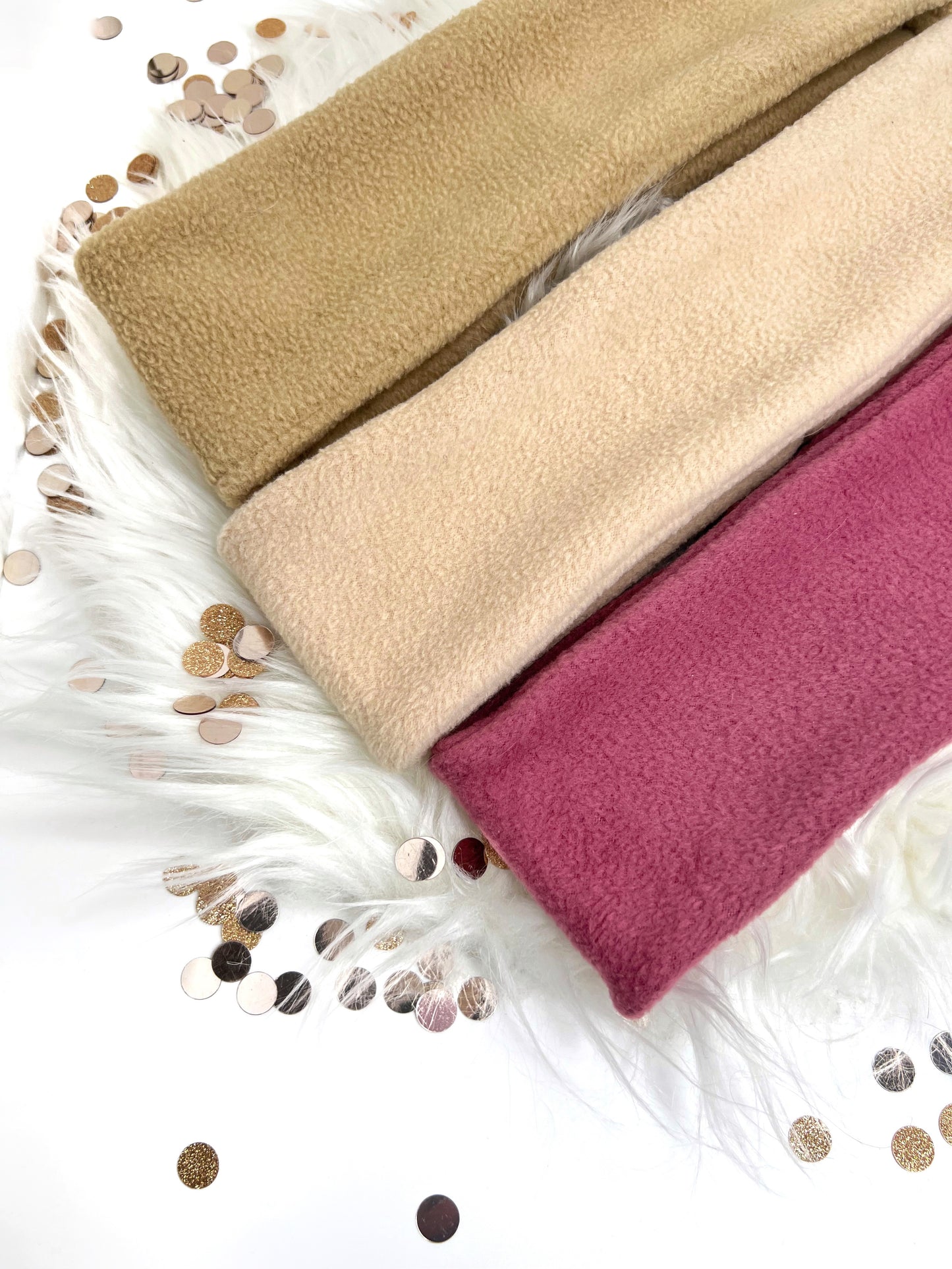 Trio of fleece headbands