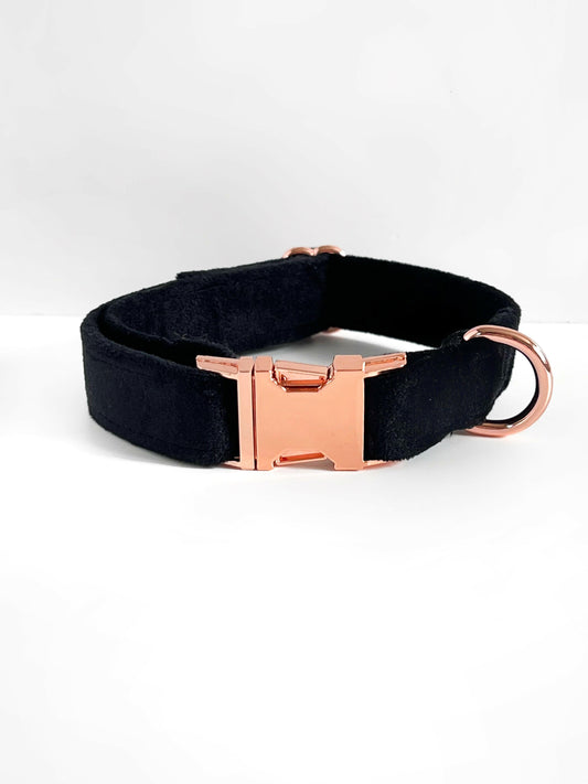 Black velvet dog collar