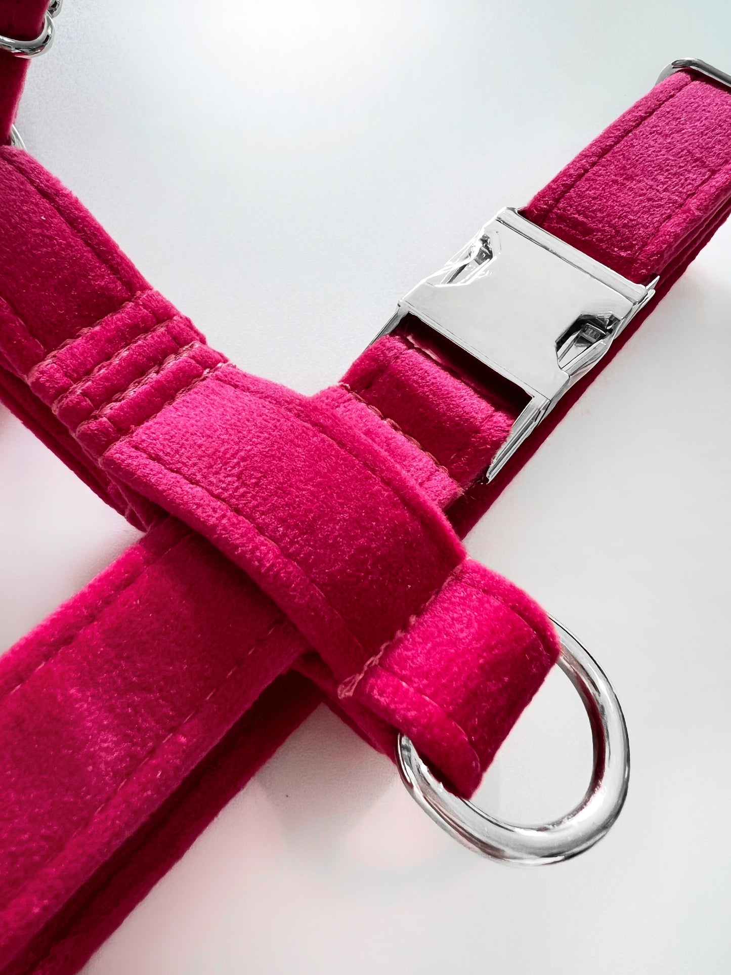 Hot pink and silver dog harness