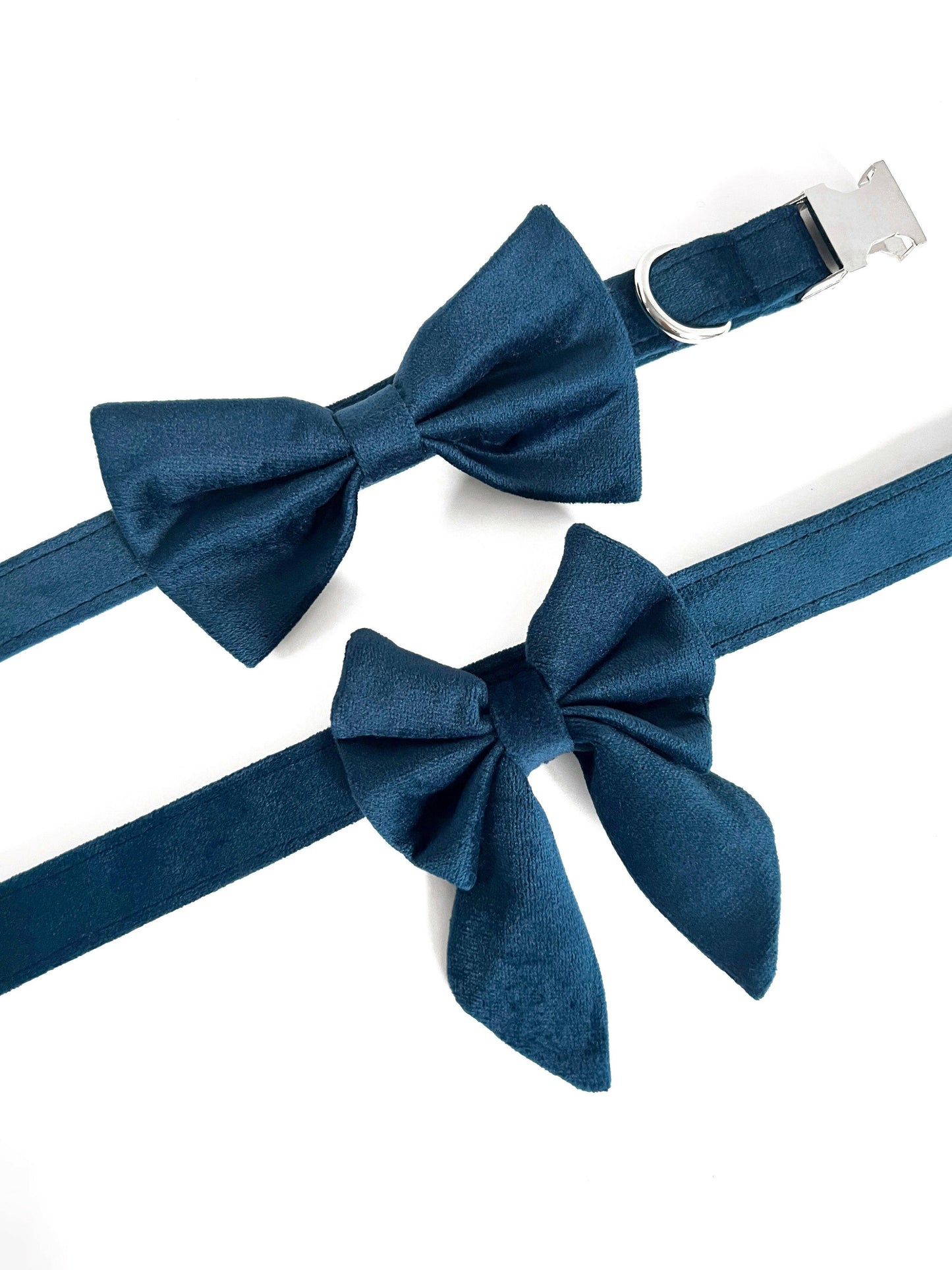 Navy sapphire velvet bowtie and sailorbow