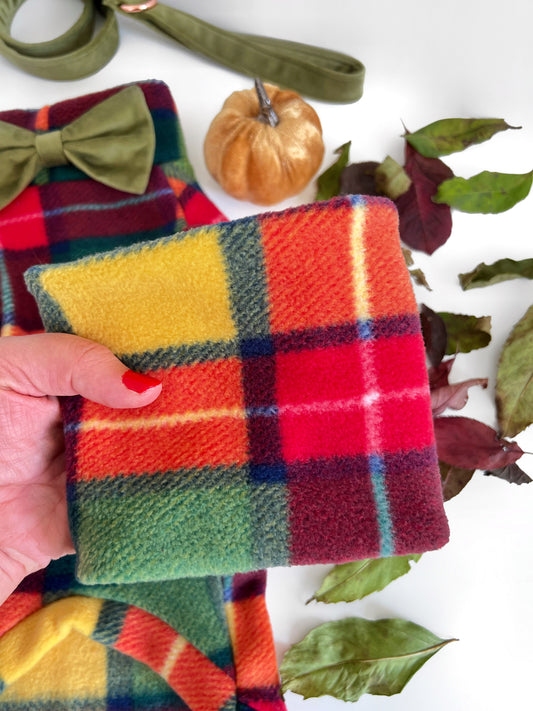 Rustic roots plaid polar fleece dog snood