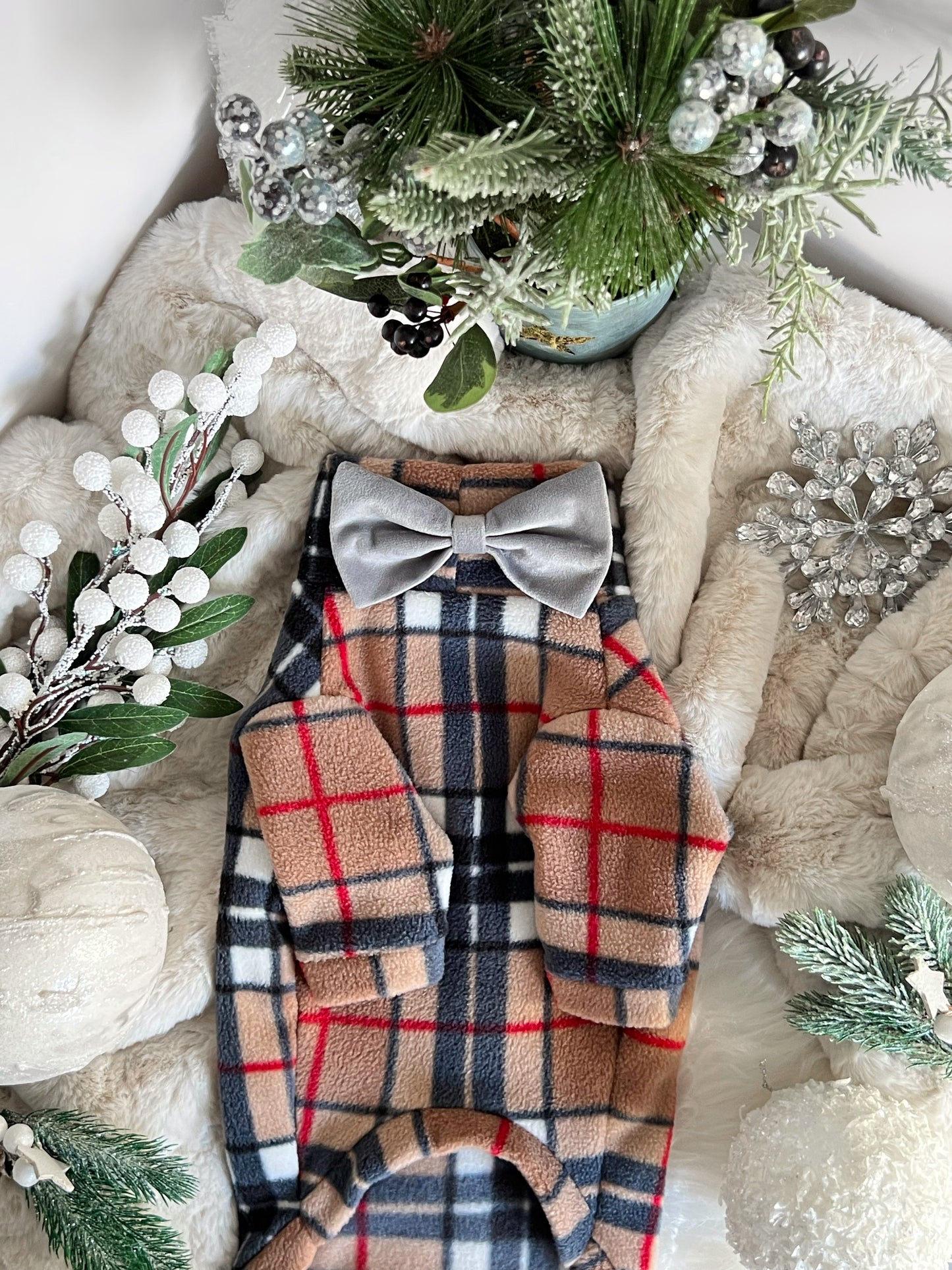 Photo of beige tartan fleece