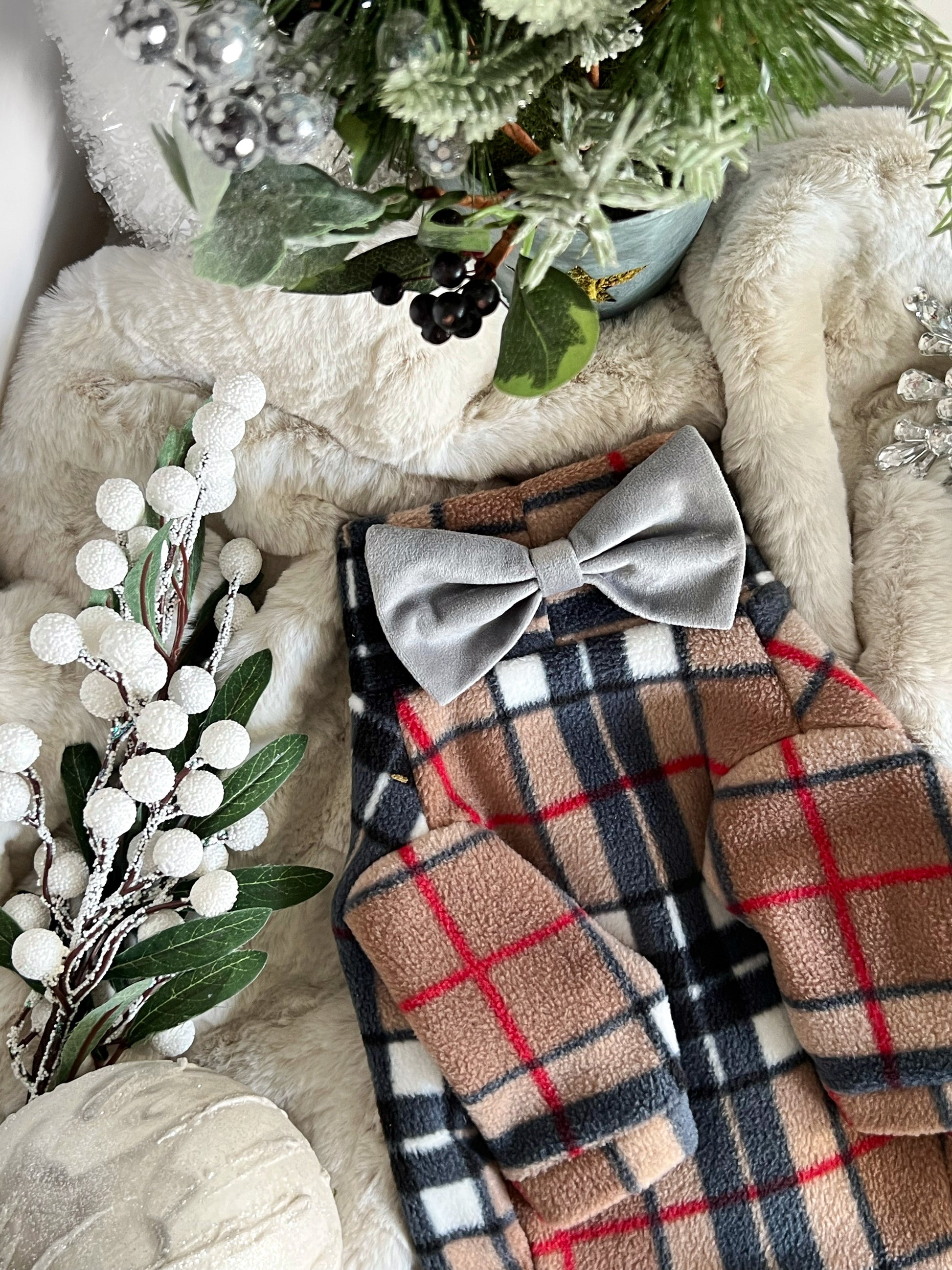 Photo of brown plaid fleece