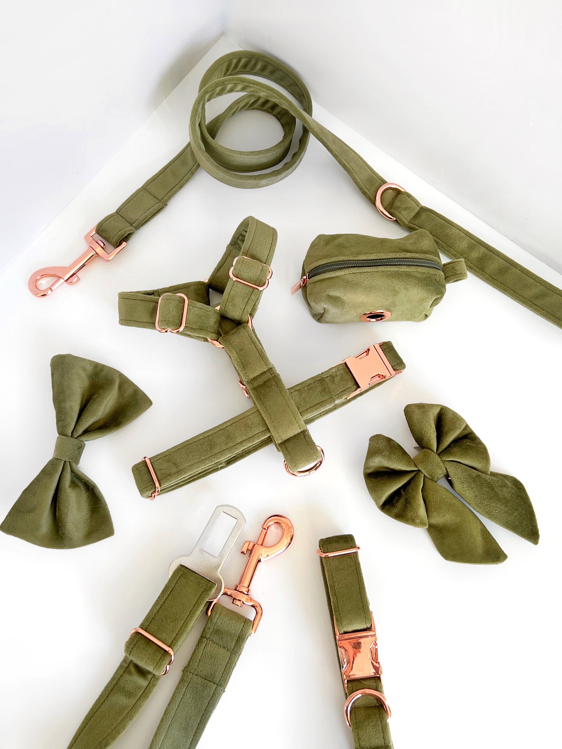 Olivine green velvet full collection