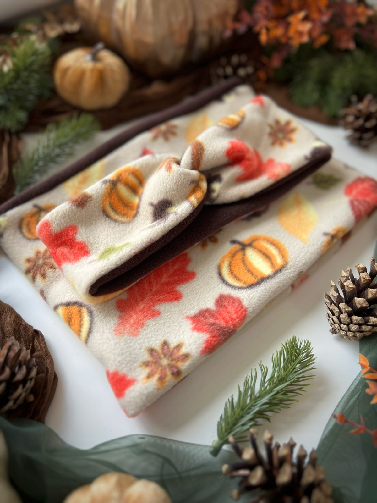 Ready To Ship | Human Snood - Autumn Pumpkin Print