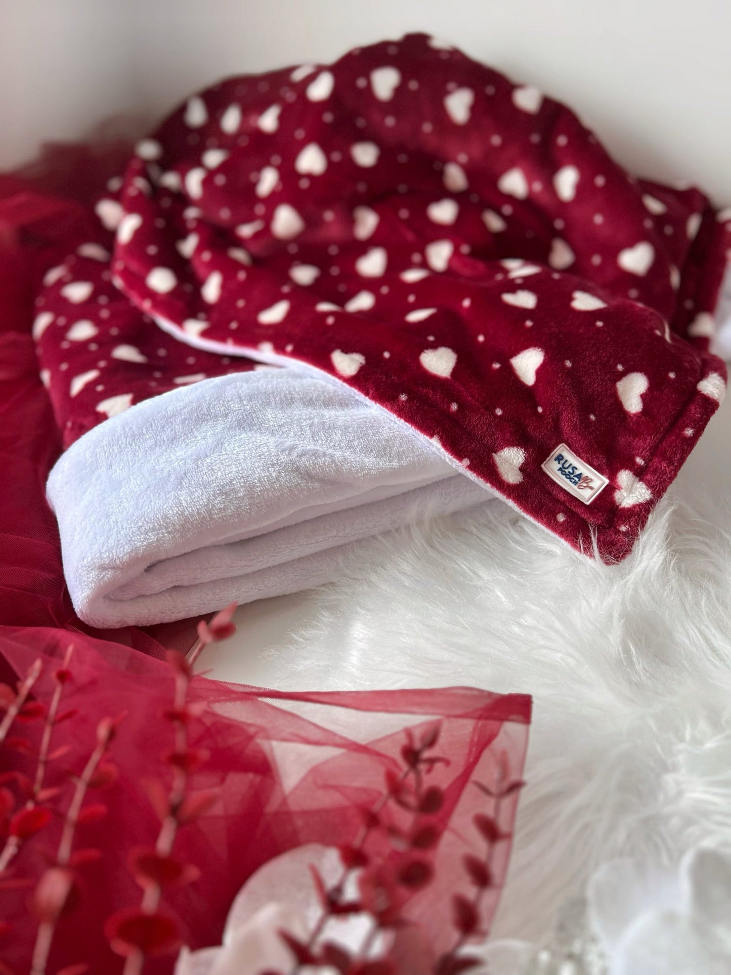 Ready To Ship | Blankie - Crimson Hearts