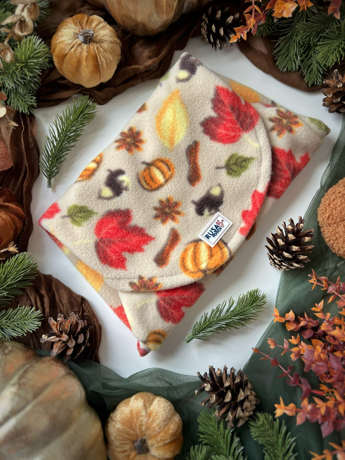 Custom Made | Polar Fleece | Two Legged - Autumn Pumpkin Print