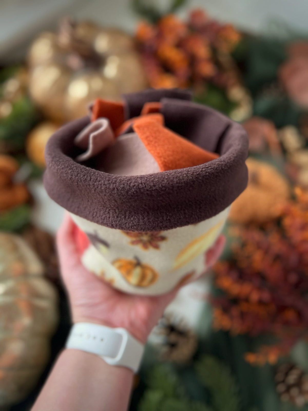 Ready To Ship | Snuffle Bowl - Autumn Pumpkin Print