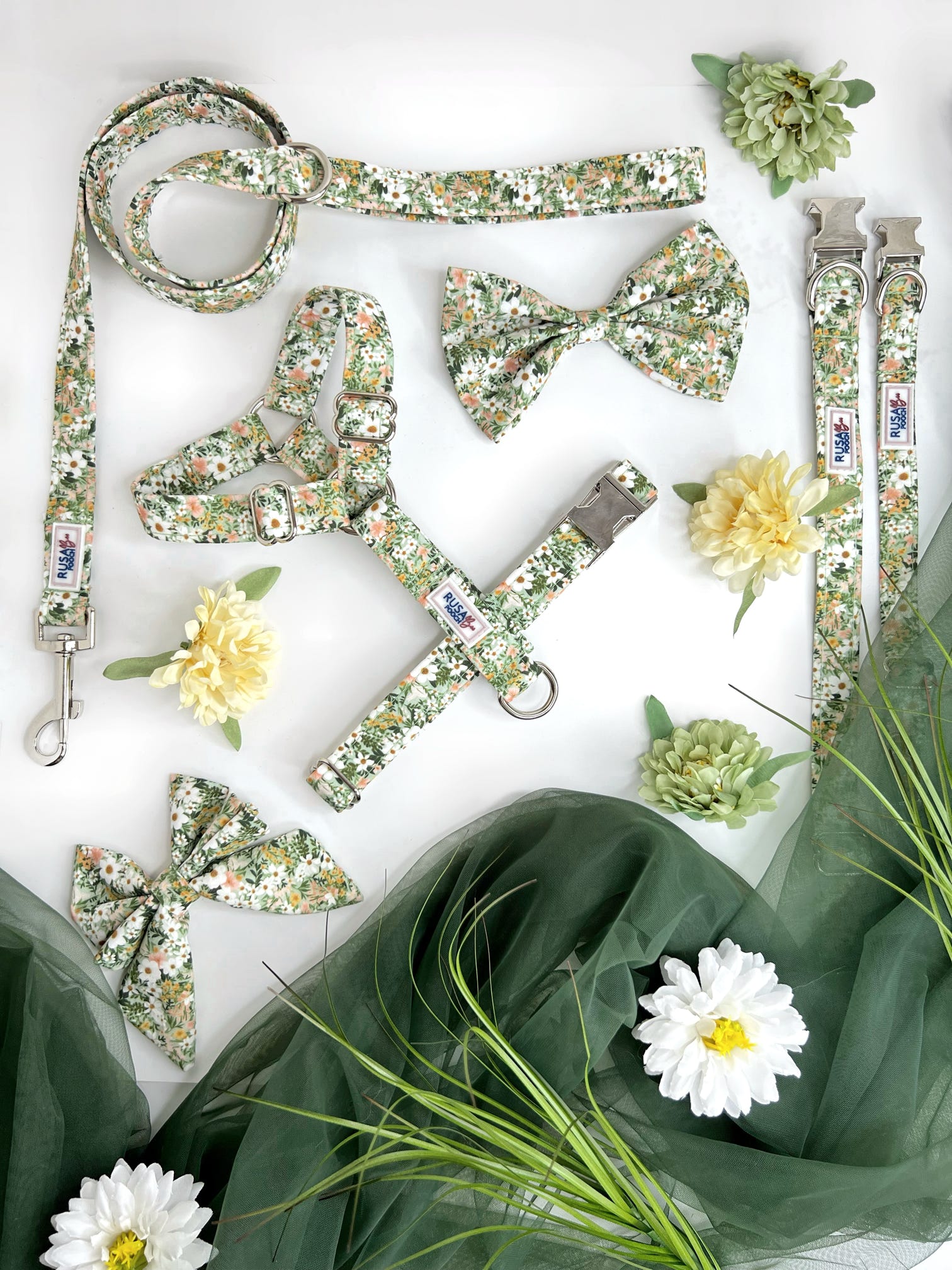 The secret garden fabric dog accessory collection 